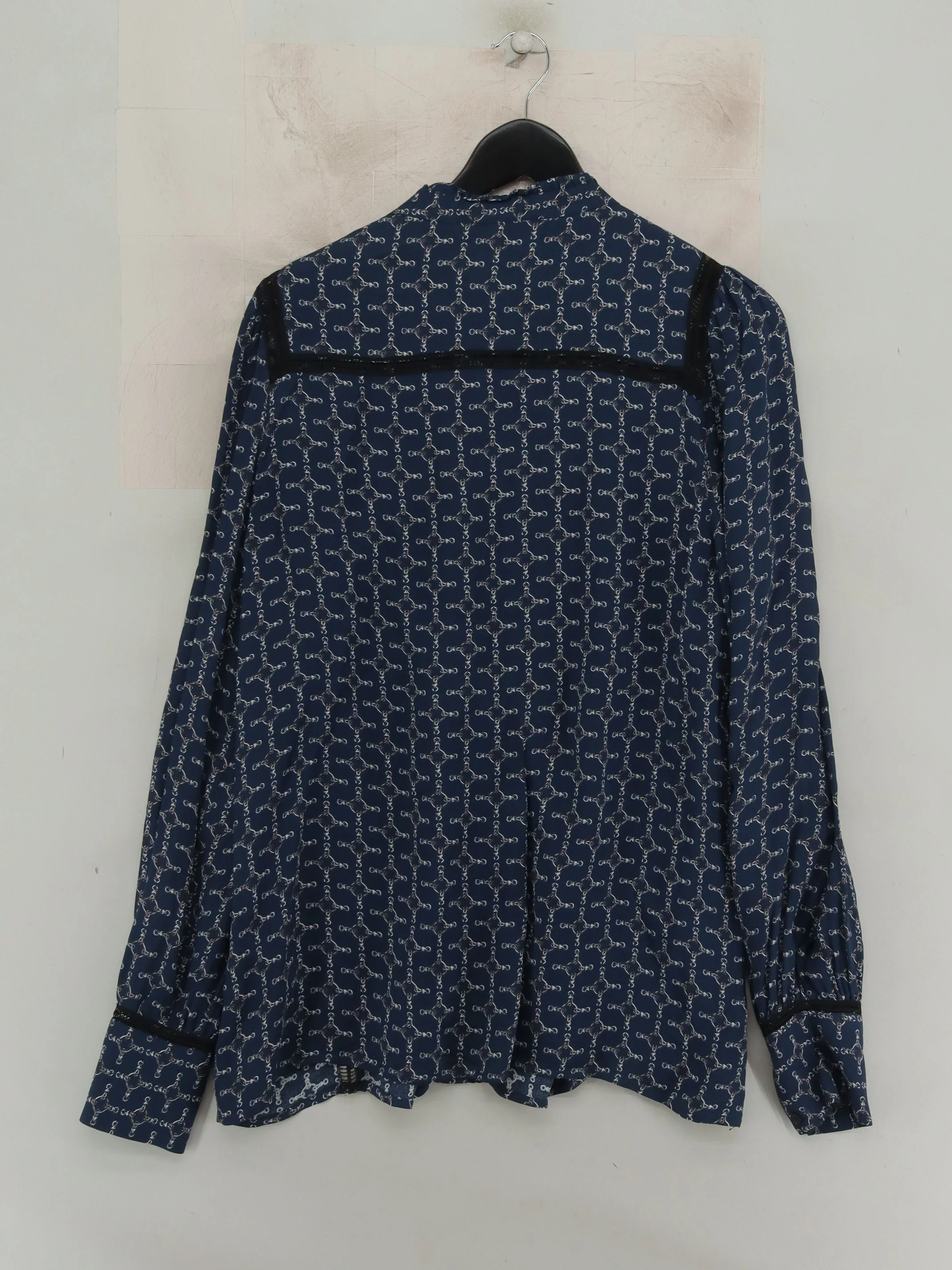 Reiss Women's Blouse UK 12 Blue Viscose with Polyester Basic - Image 2