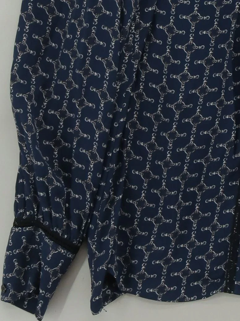 Reiss Women's Blouse UK 12 Blue Viscose with Polyester Basic - Image 4