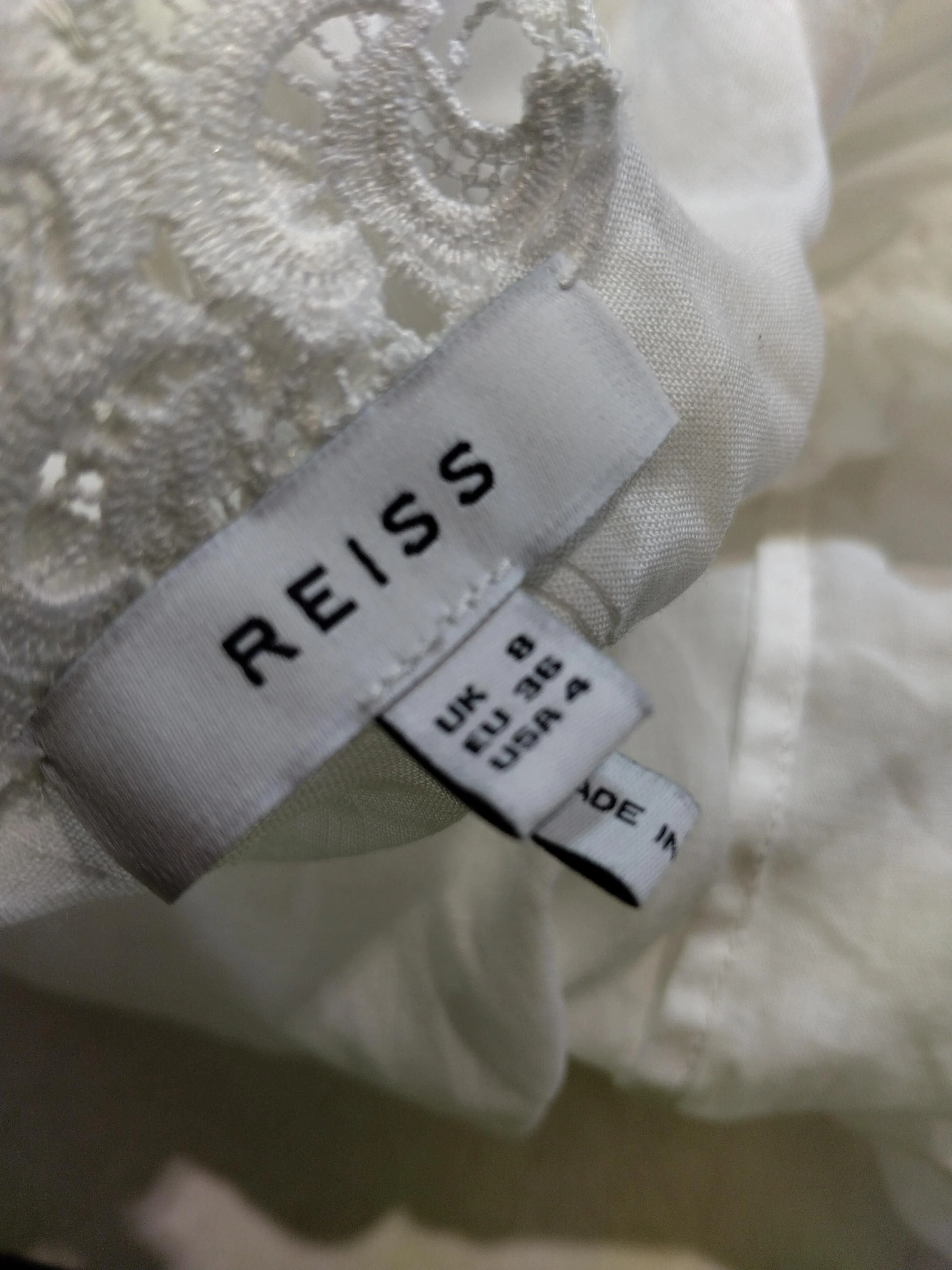 Reiss Women's Blouse UK 8 White Polyester with Other Long Sleeve Collared Basic - Image 5