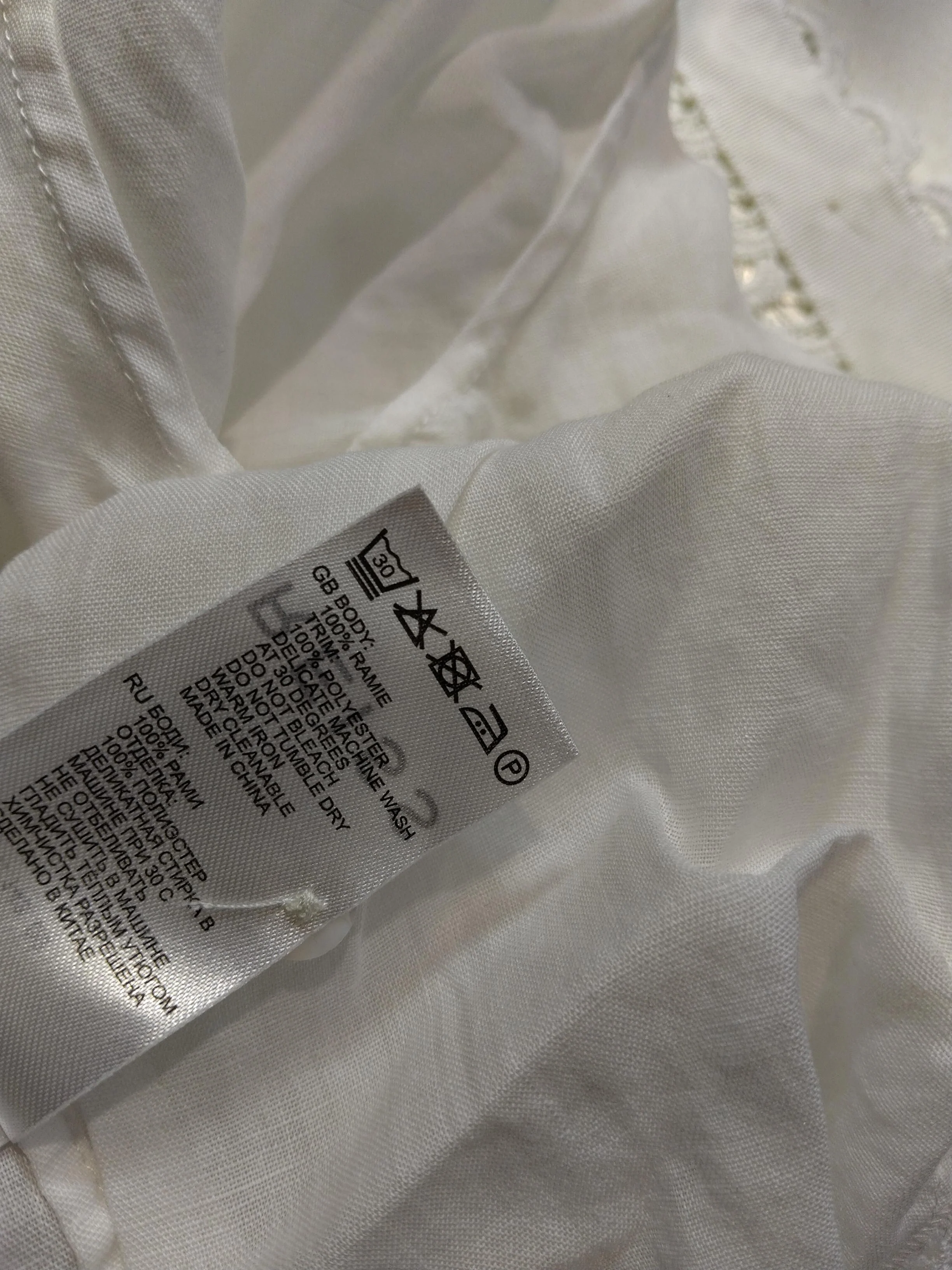 Reiss Women's Blouse UK 8 White Polyester with Other Long Sleeve Collared Basic - Image 6