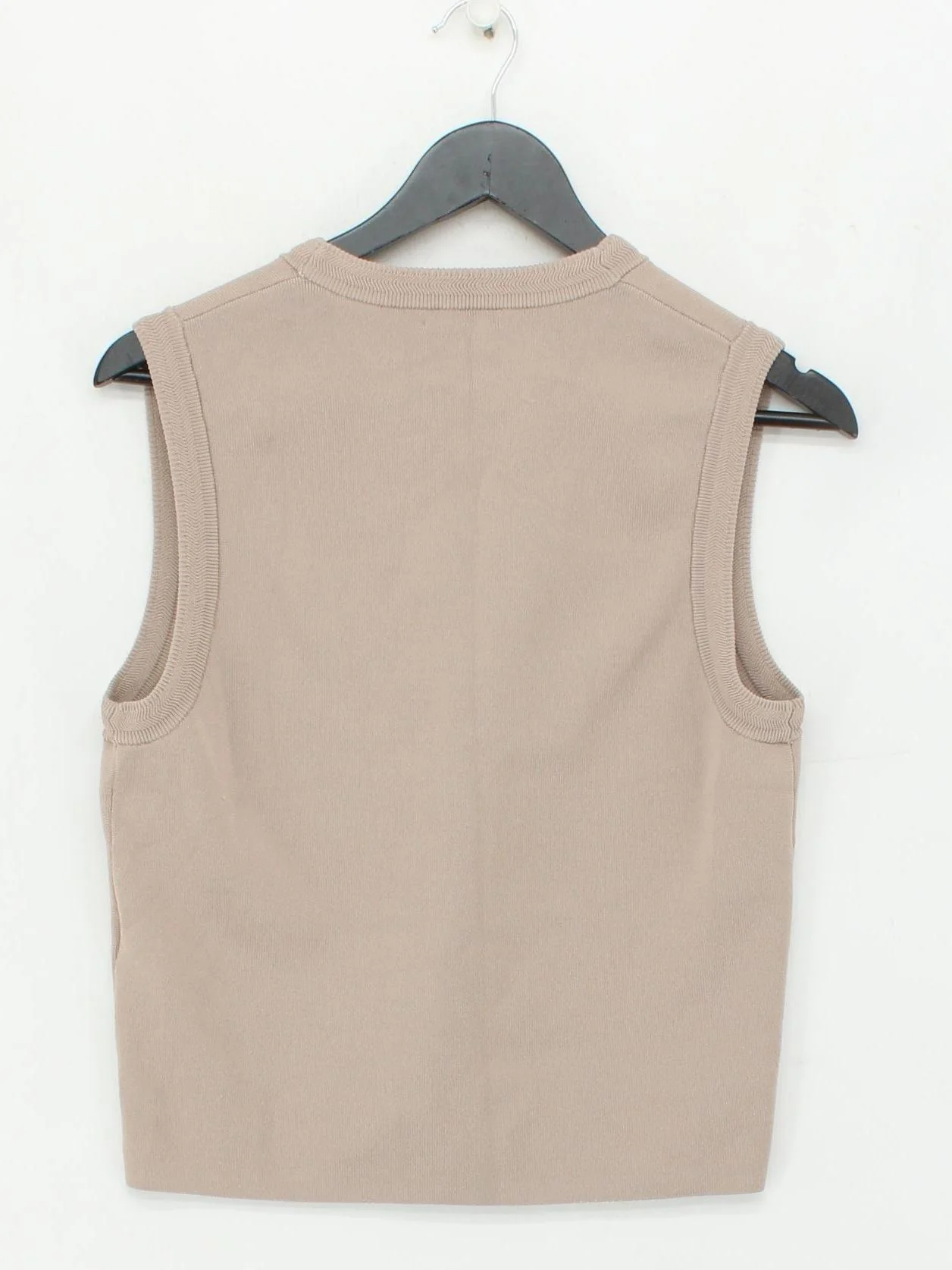 Reiss Women's Cardigan M Tan Viscose with Polyamide, Elastane V-Neck Cardigan - Image 2