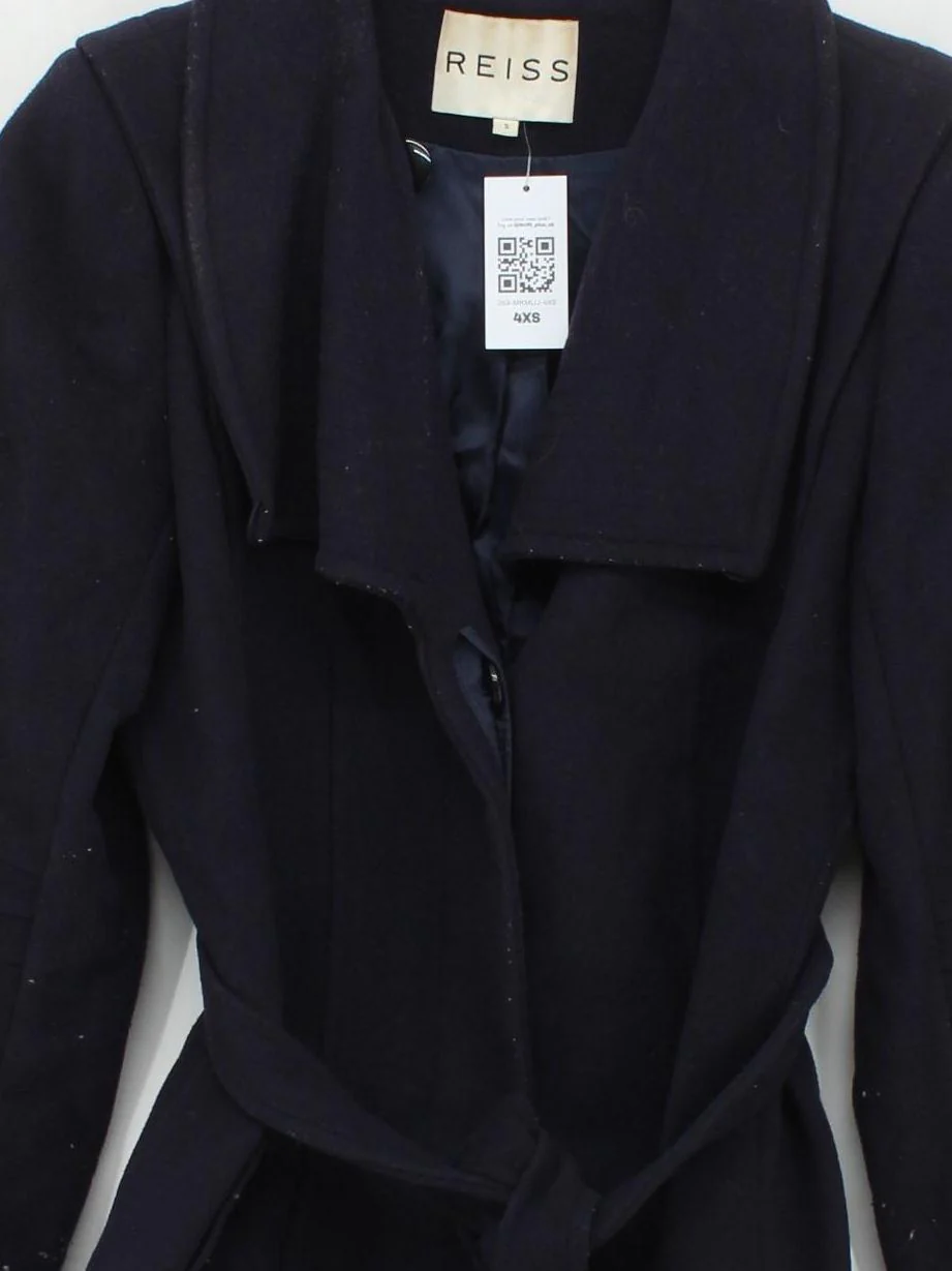 Reiss Women's Coat S Blue Wool with Polyamide Overcoat - Image 3