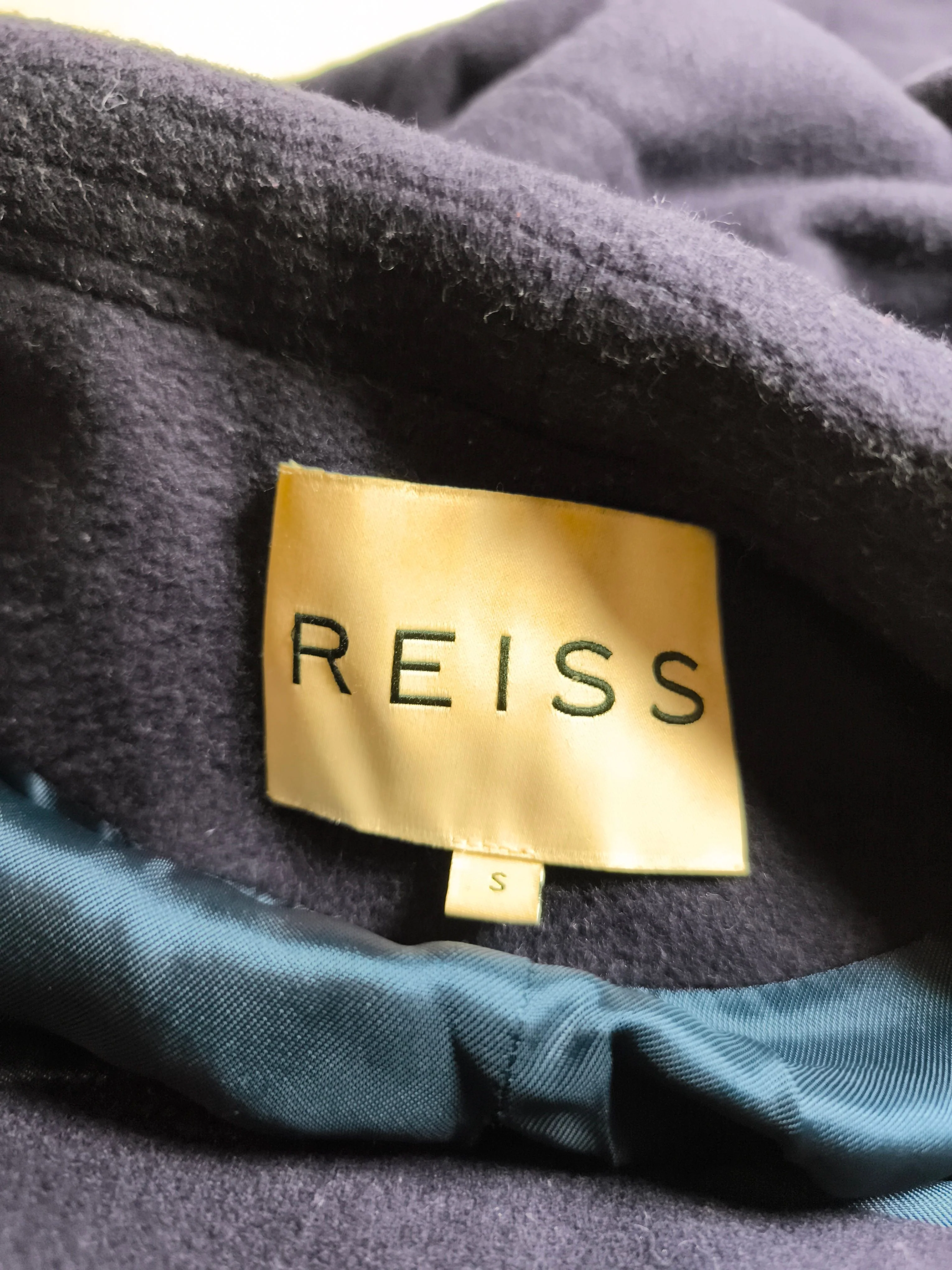 Reiss Women's Coat S Blue Wool with Polyamide Overcoat - Image 6