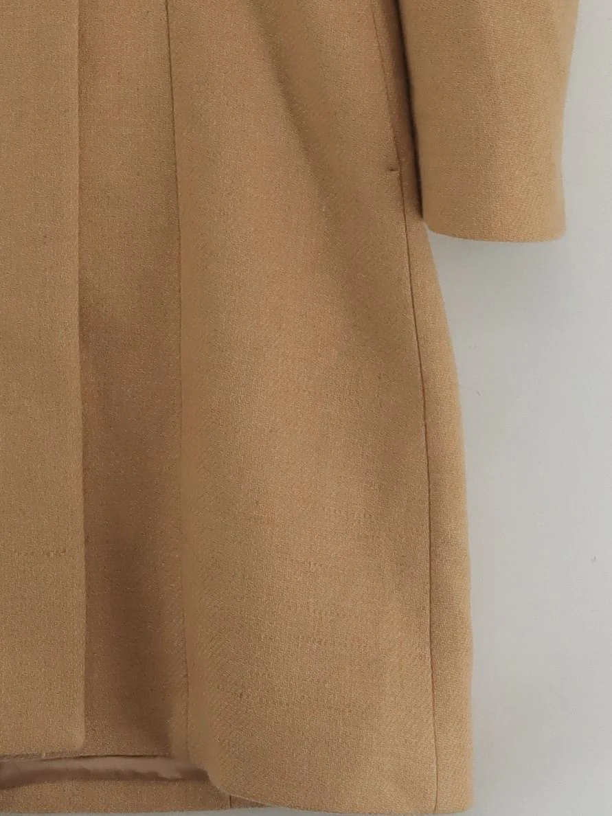 Reiss Women's Coat UK 14 Tan Wool with Polyamide Overcoat - Image 4