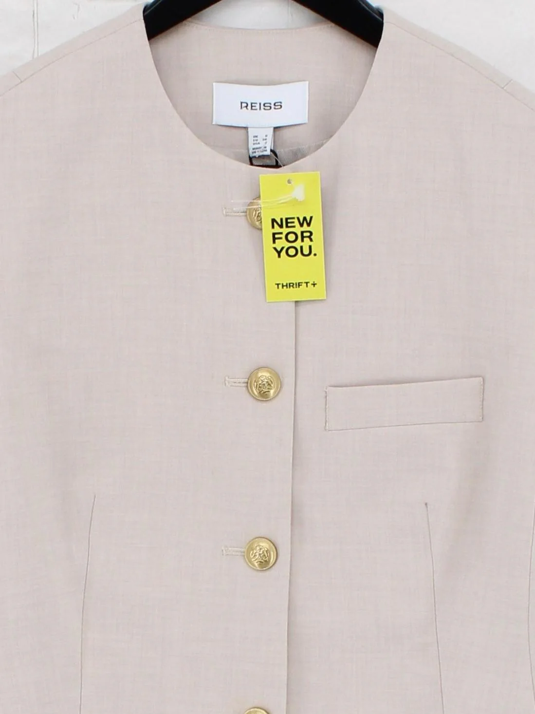 Reiss Women's Coat UK 6 Cream Polyester New with tags - Image 3