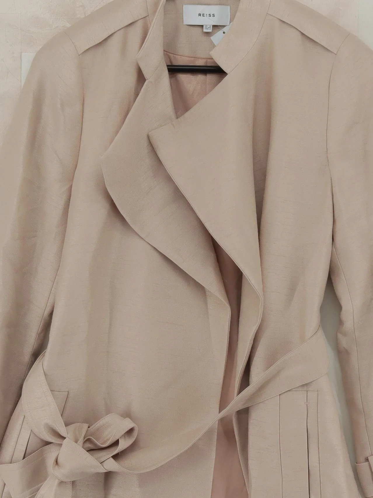 Reiss Women's Coat UK 6 Tan Viscose with Polyester Trench Coat - Image 3