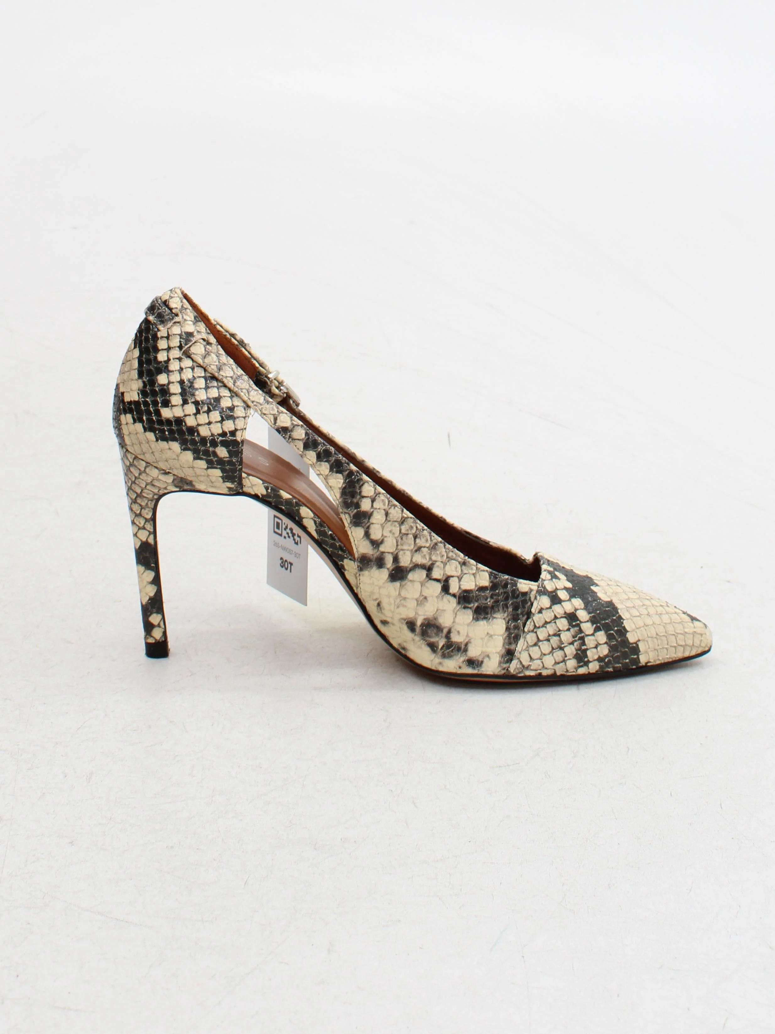 Reiss Women's Heels UK 5 Cream Animal Print 100% Leather Court - Image 5
