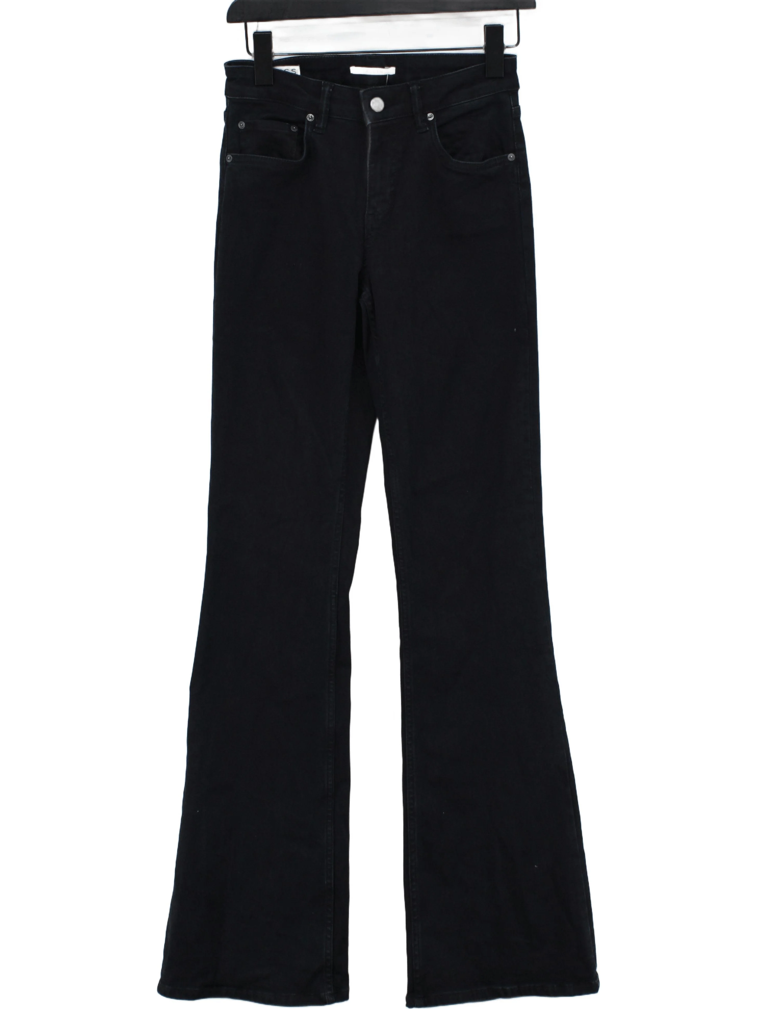 Reiss Women's Jeans W 25 in Black Cotton with Elastane Flared