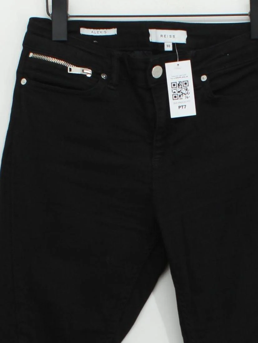Reiss Women's Jeans W 30 in Black Cotton with Polyester, Elastane Skinny - Image 3