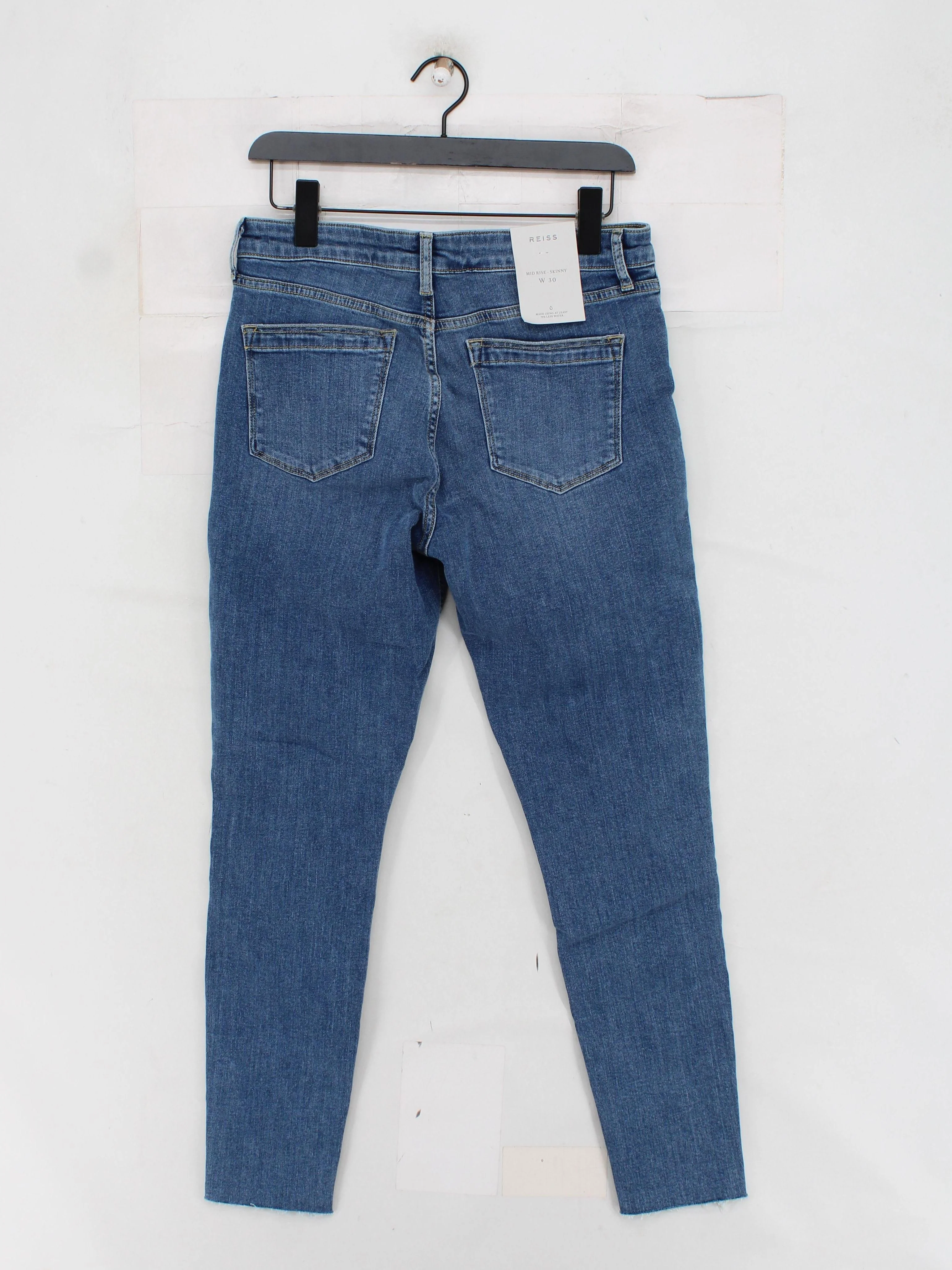 Reiss Women's Jeans W 30 in Blue Cotton with Elastane Skinny - Image 2