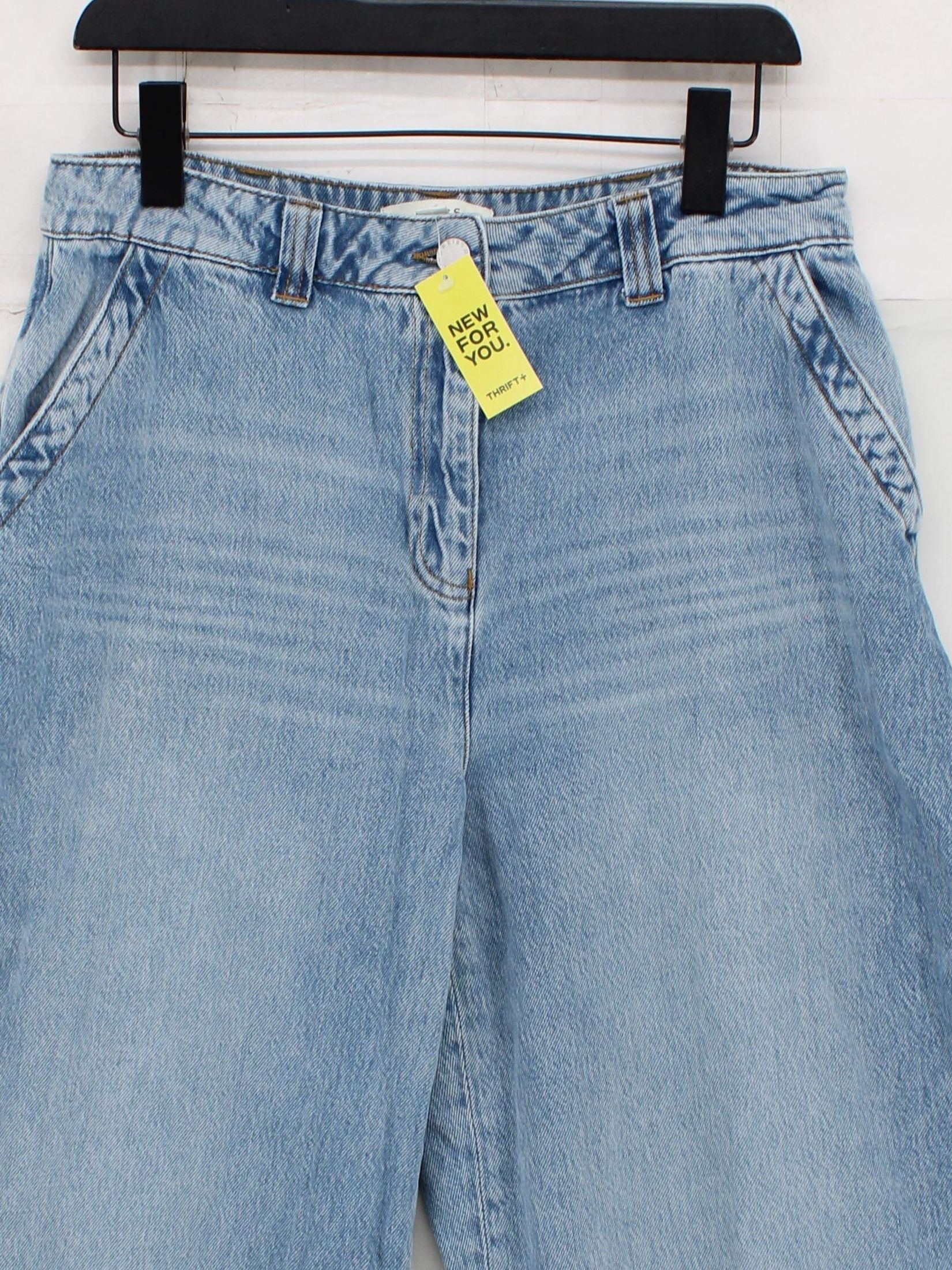 Reiss Women's Jeans W 32 in; L 32 in Blue 100% Cotton Wide-Leg - Image 3