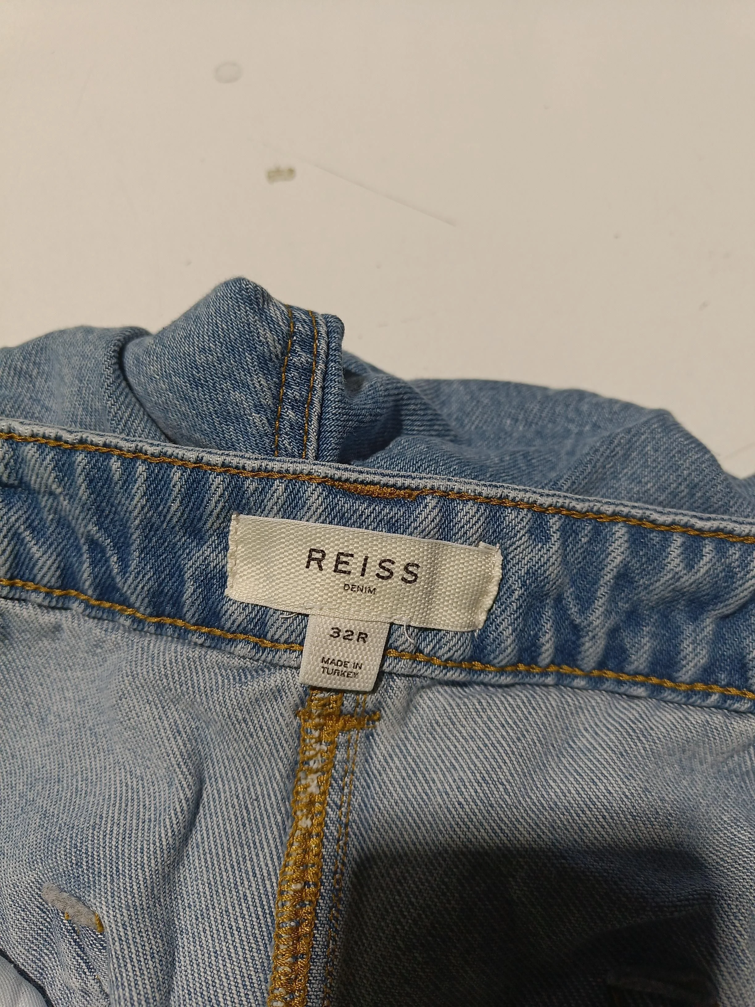 Reiss Women's Jeans W 32 in; L 32 in Blue 100% Cotton Wide-Leg - Image 5