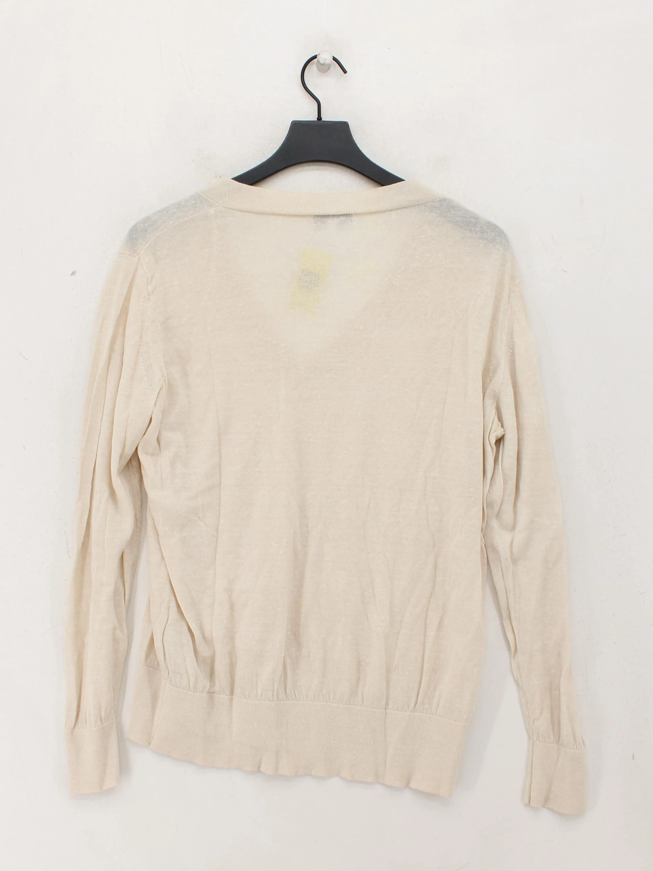 Reiss Women's Jumper L Cream 100% Other V-Neck Pullover - Image 2