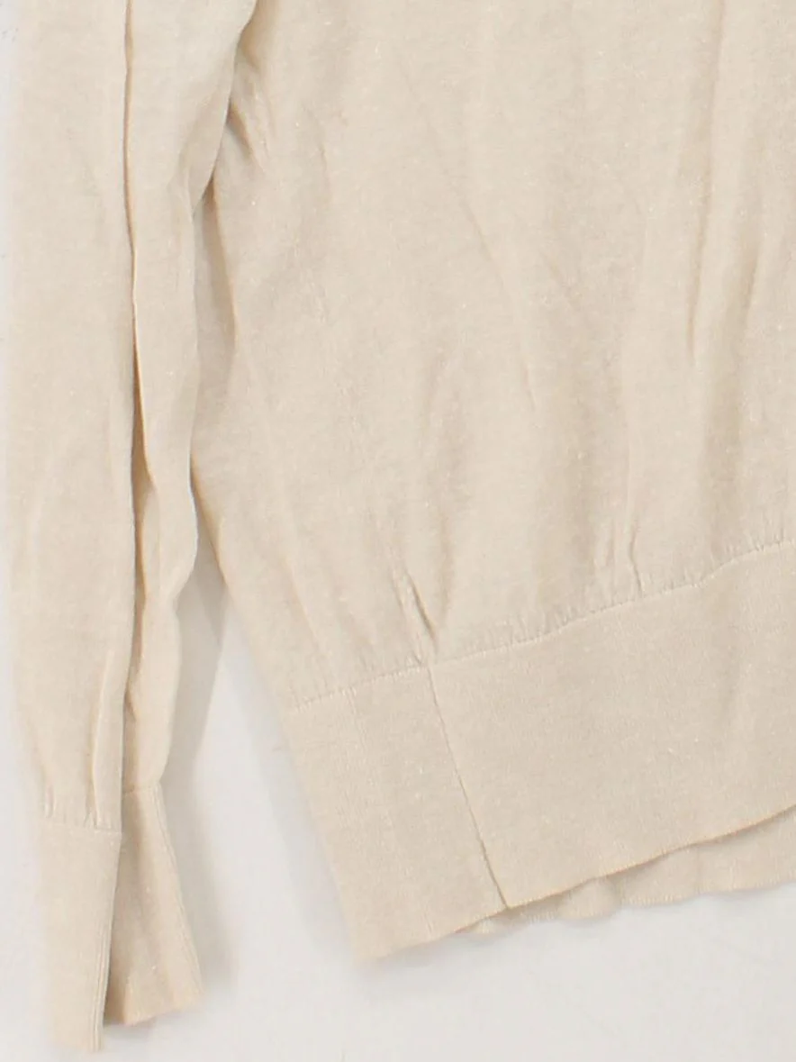 Reiss Women's Jumper L Cream 100% Other V-Neck Pullover - Image 4
