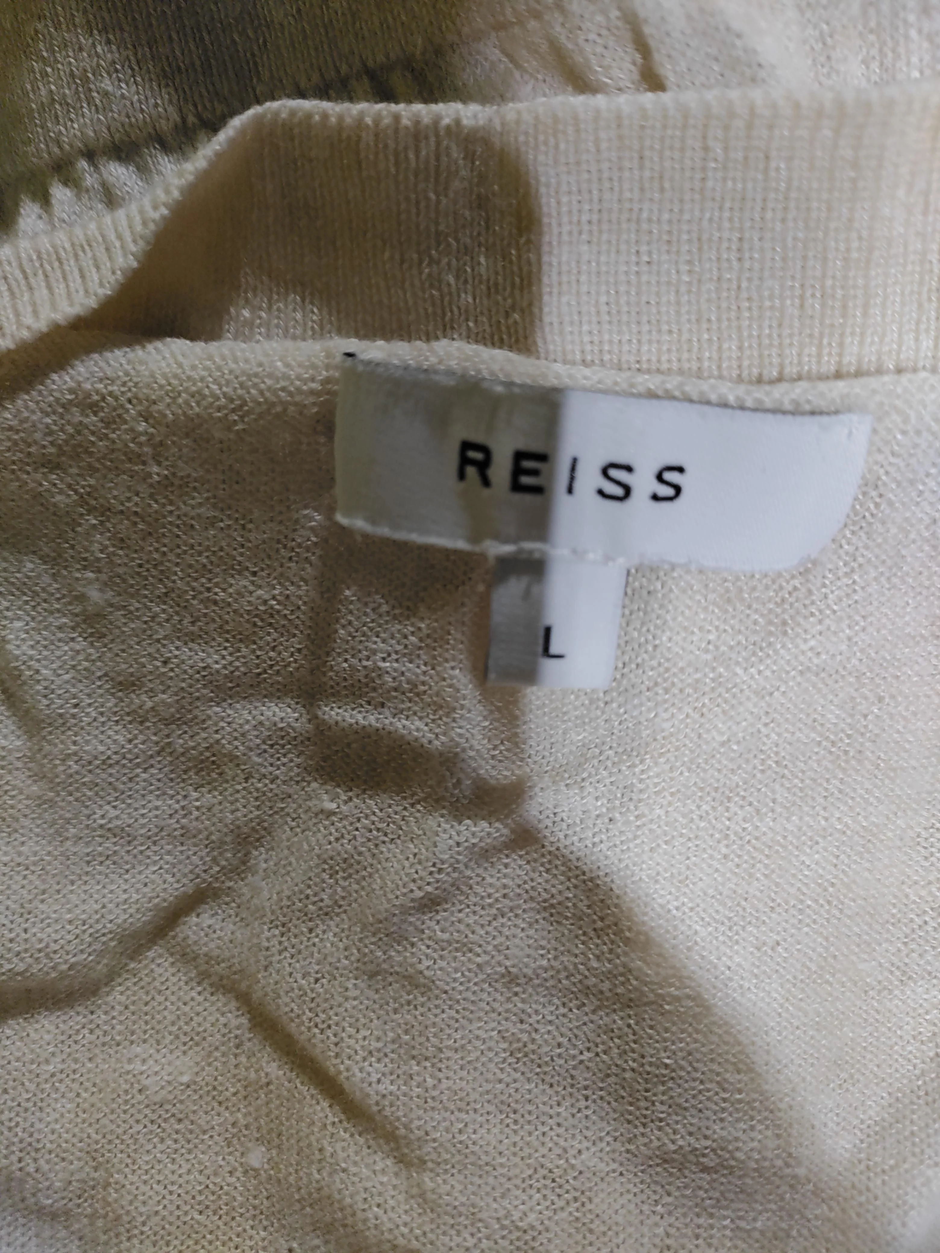 Reiss Women's Jumper L Cream 100% Other V-Neck Pullover - Image 5