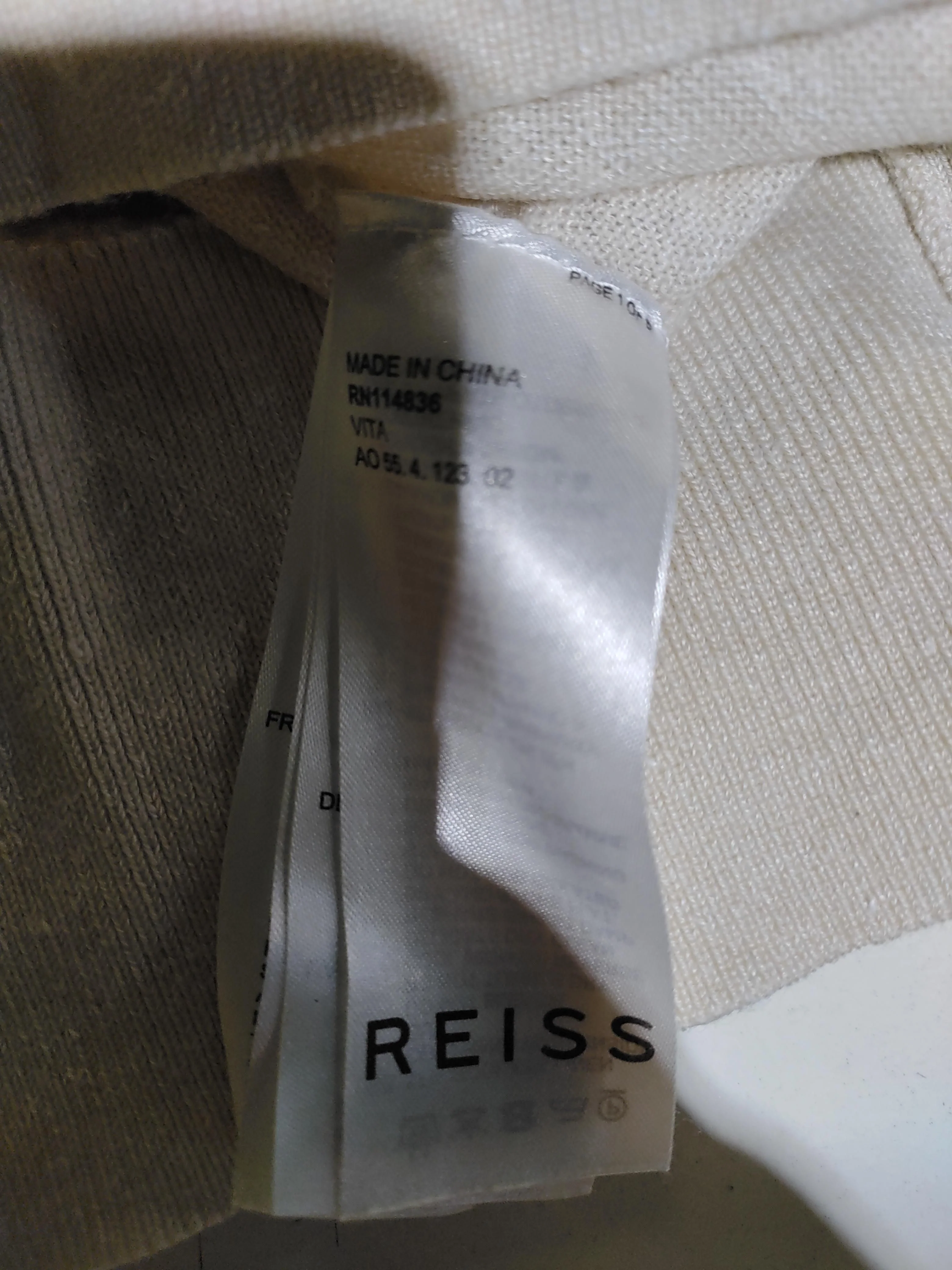 Reiss Women's Jumper L Cream 100% Other V-Neck Pullover - Image 6