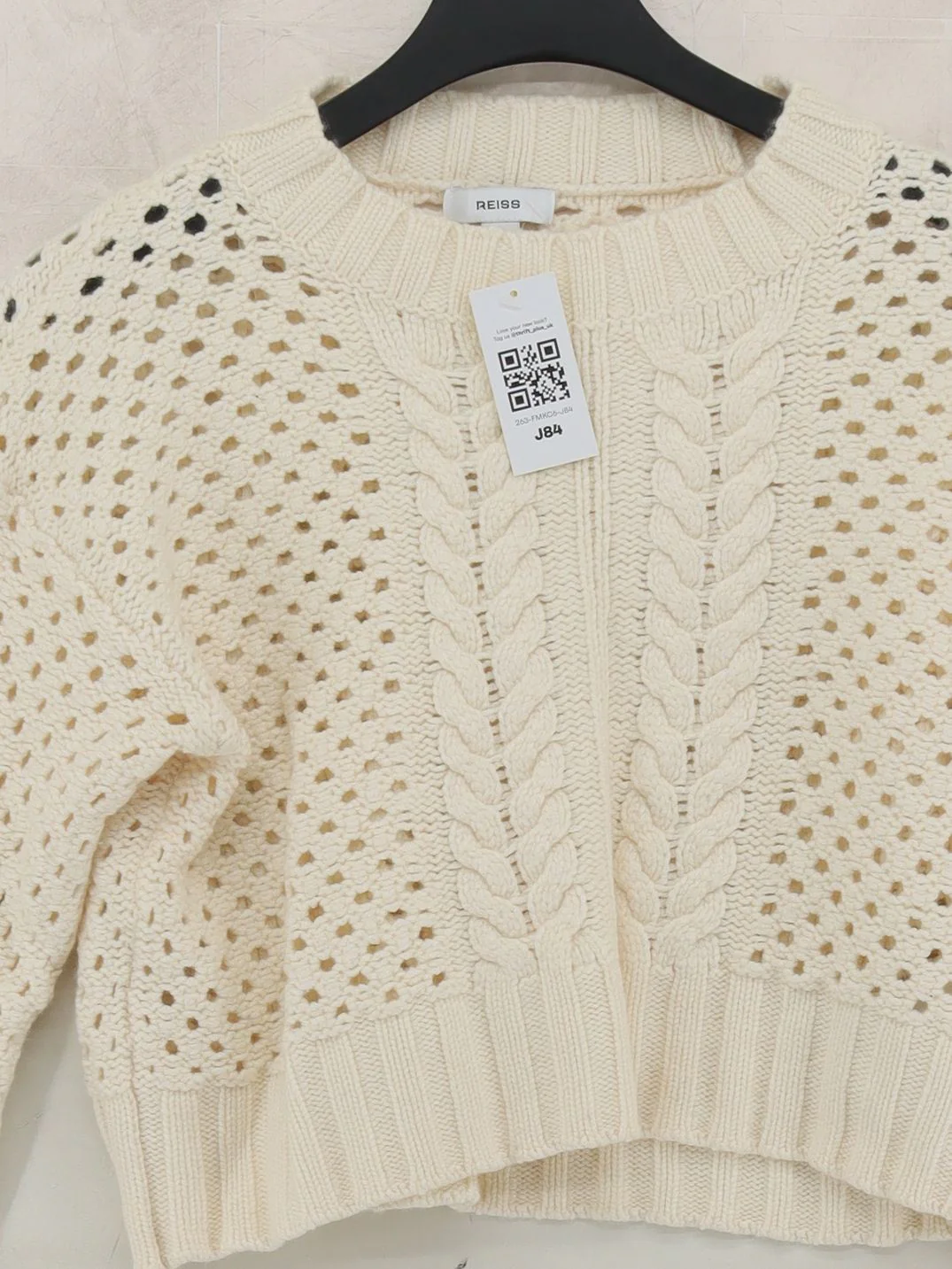 Reiss Women's Jumper L Cream Polyamide with Viscose, Wool, Cashmere Pullover - Image 3