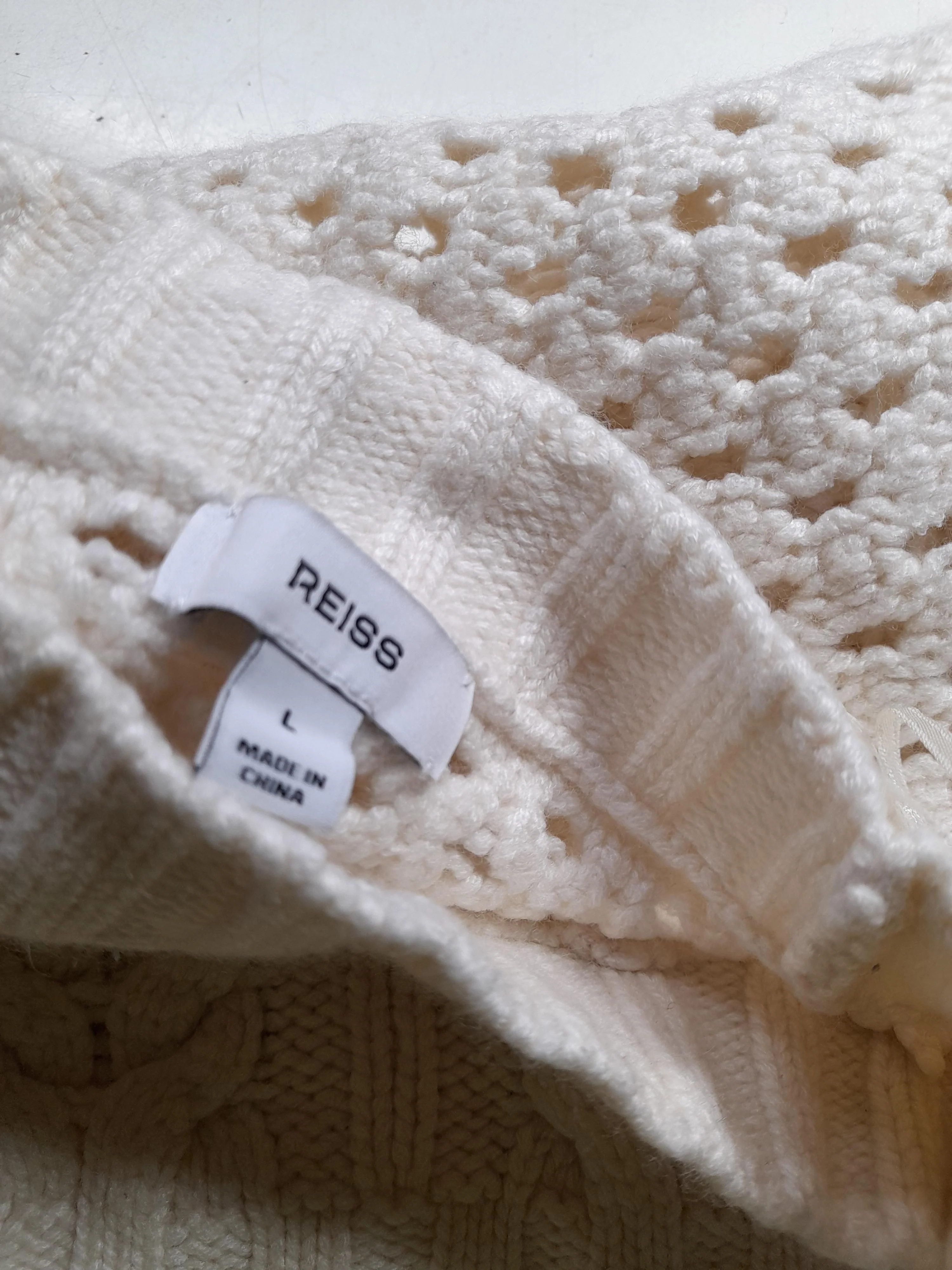 Reiss Women's Jumper L Cream Polyamide with Viscose, Wool, Cashmere Pullover - Image 5