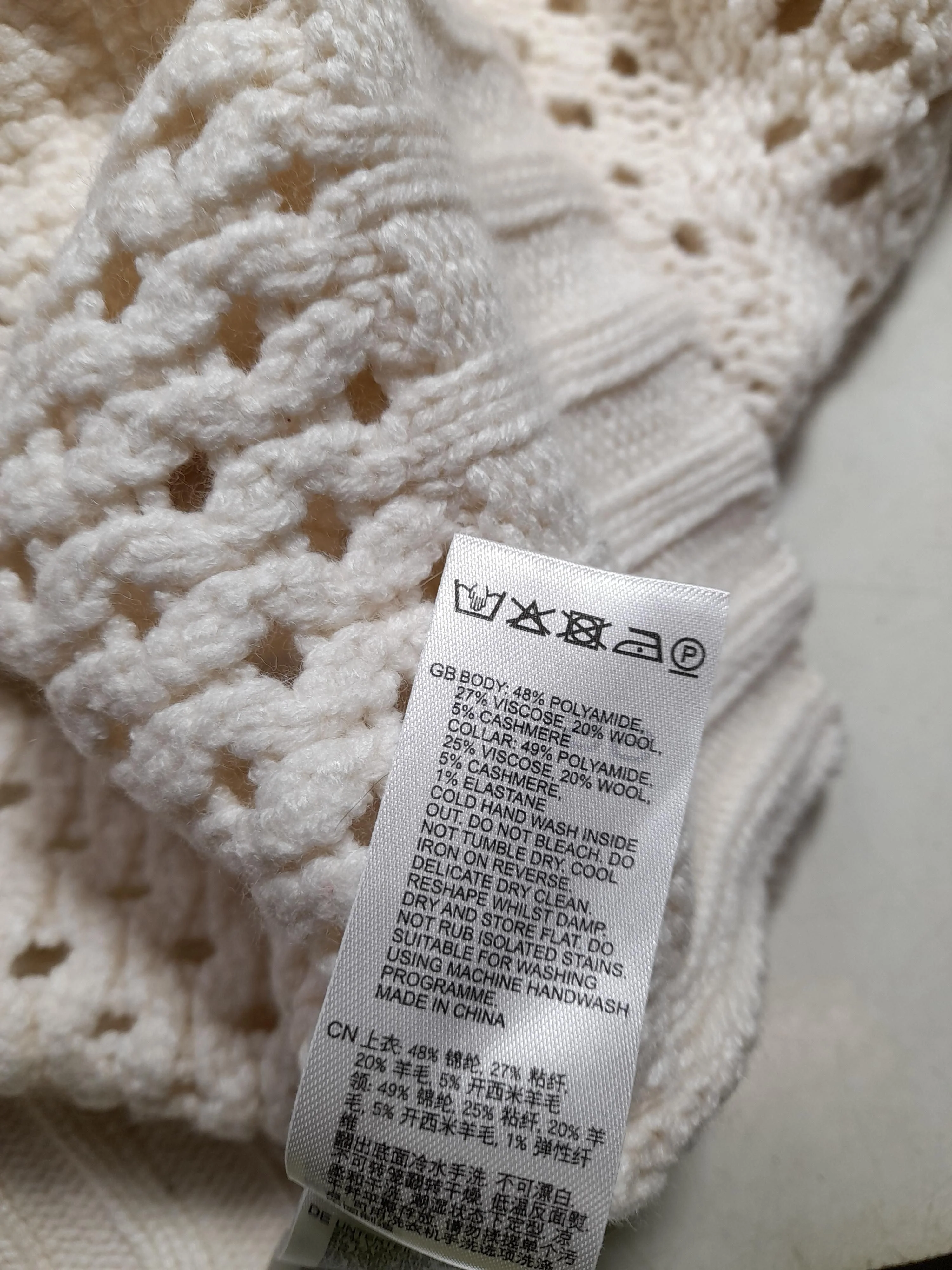 Reiss Women's Jumper L Cream Polyamide with Viscose, Wool, Cashmere Pullover - Image 6