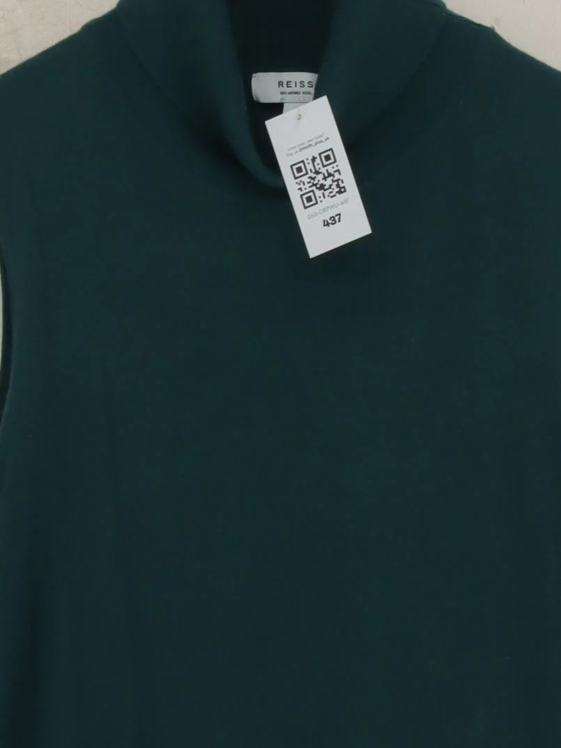 Reiss Women's Jumper L Green Wool with Polyamide, Elastane High Neck Vest - Image 3
