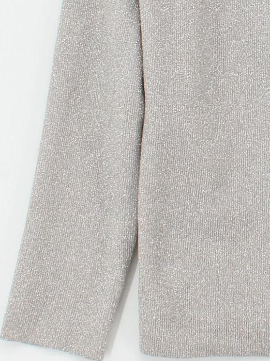 Reiss Women's Jumper L Silver Viscose with Nylon, Elastane Roll Neck Pullover - Image 4