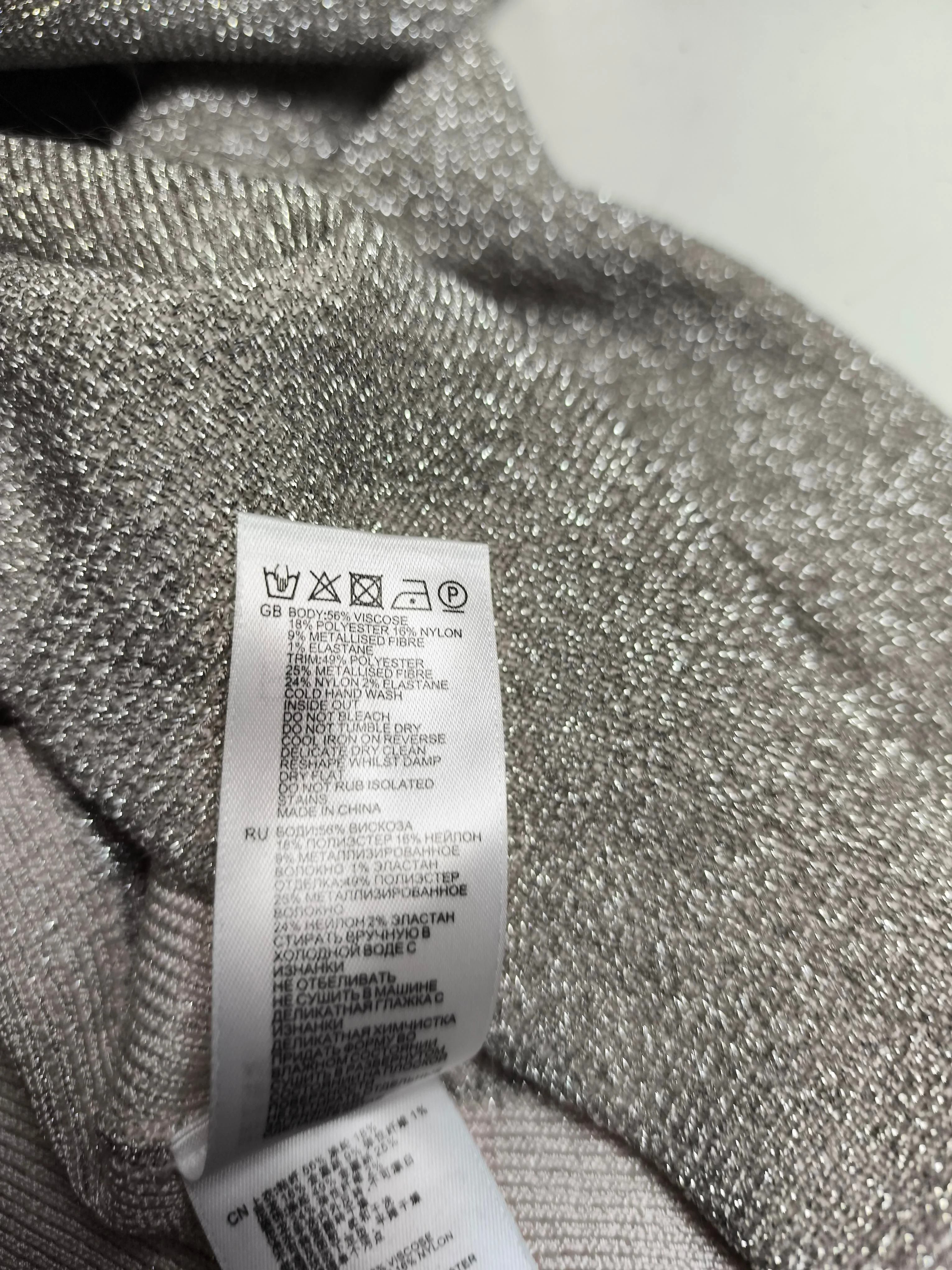 Reiss Women's Jumper L Silver Viscose with Nylon, Elastane Roll Neck Pullover - Image 6