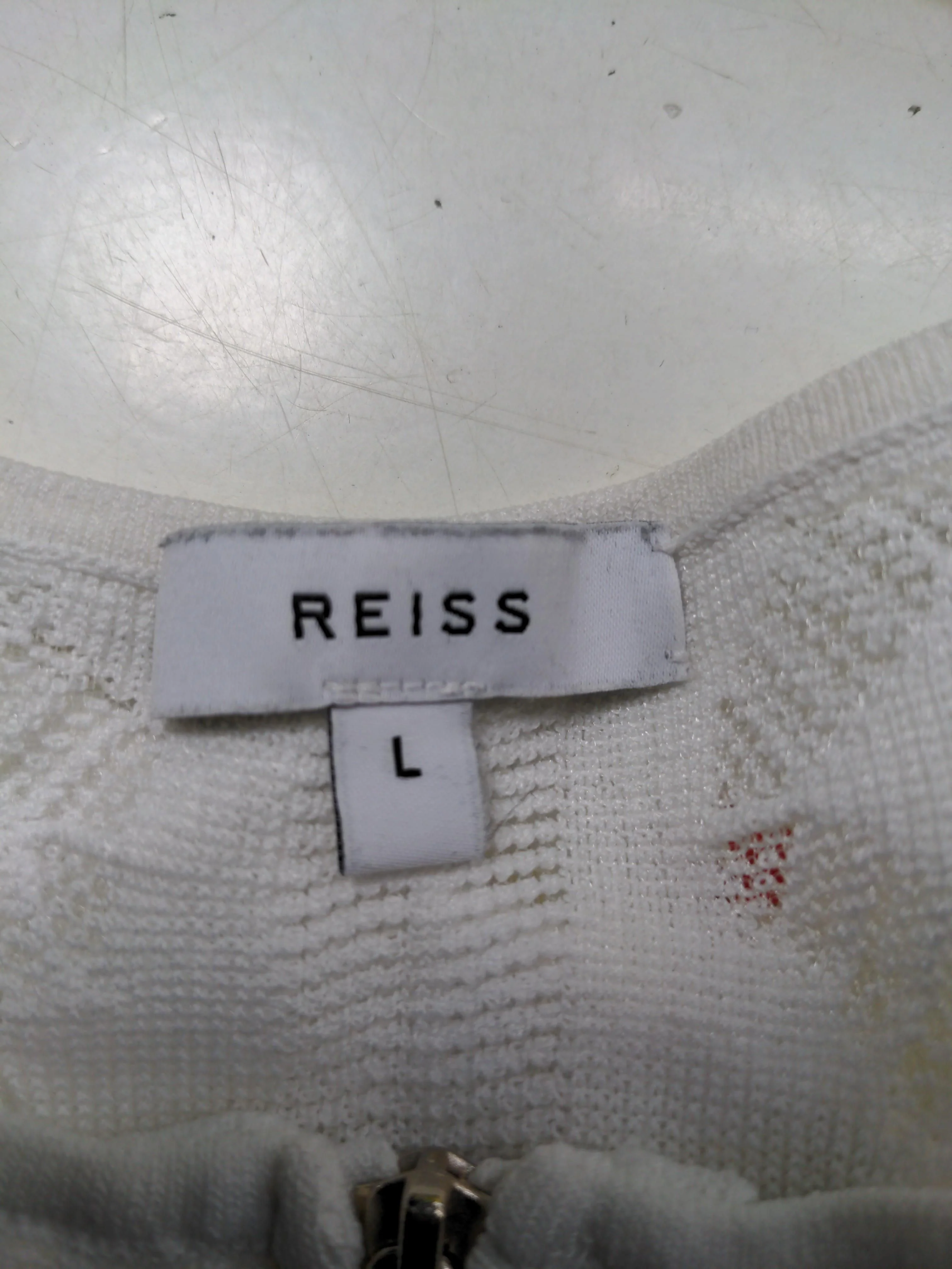 Reiss Women's Jumper L White Viscose with Nylon, Polyester Crew Neck Pullover - Image 5