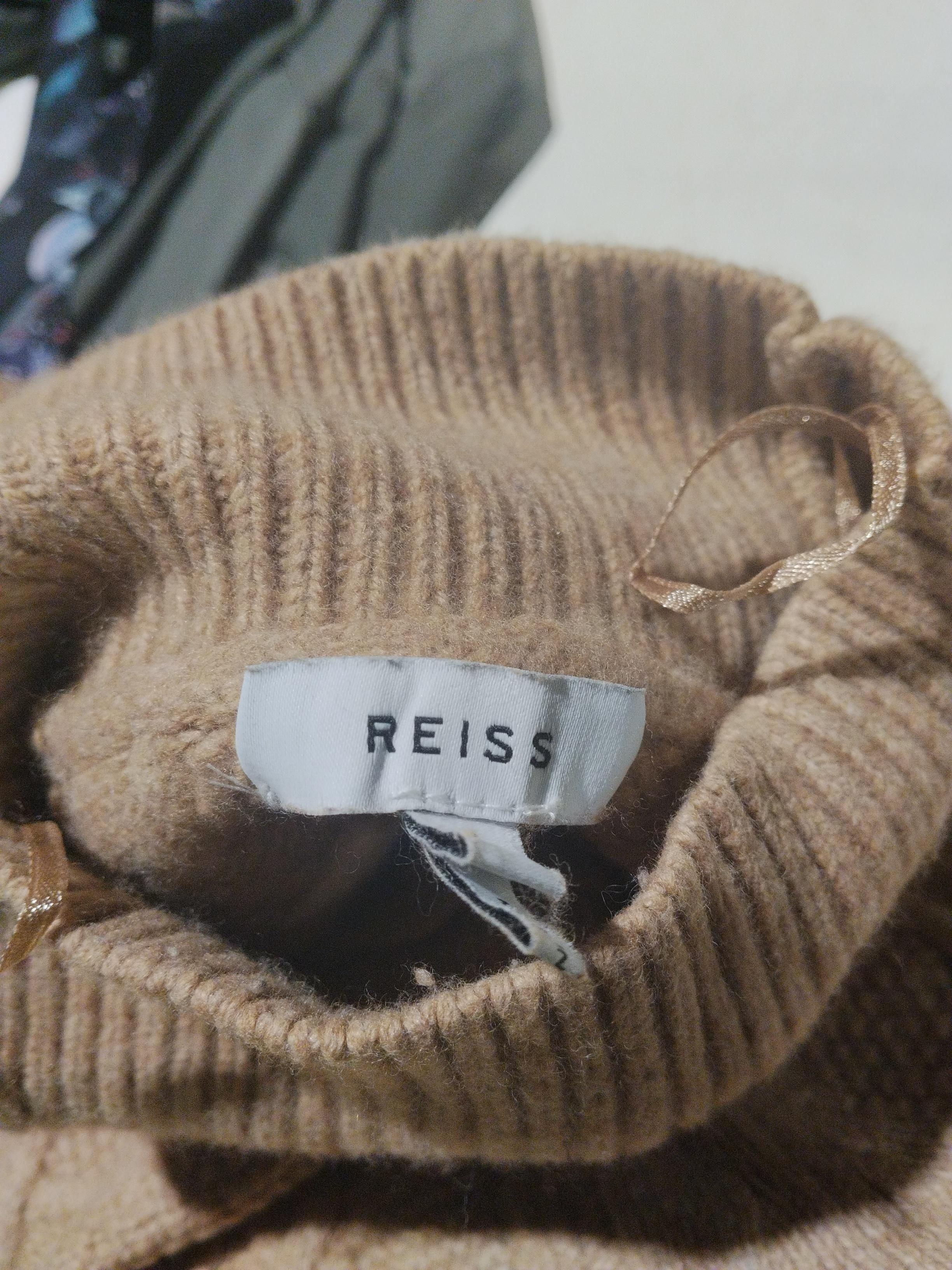 Reiss Women's Jumper S Brown Wool with Polyamide High Neck Pullover - Image 5