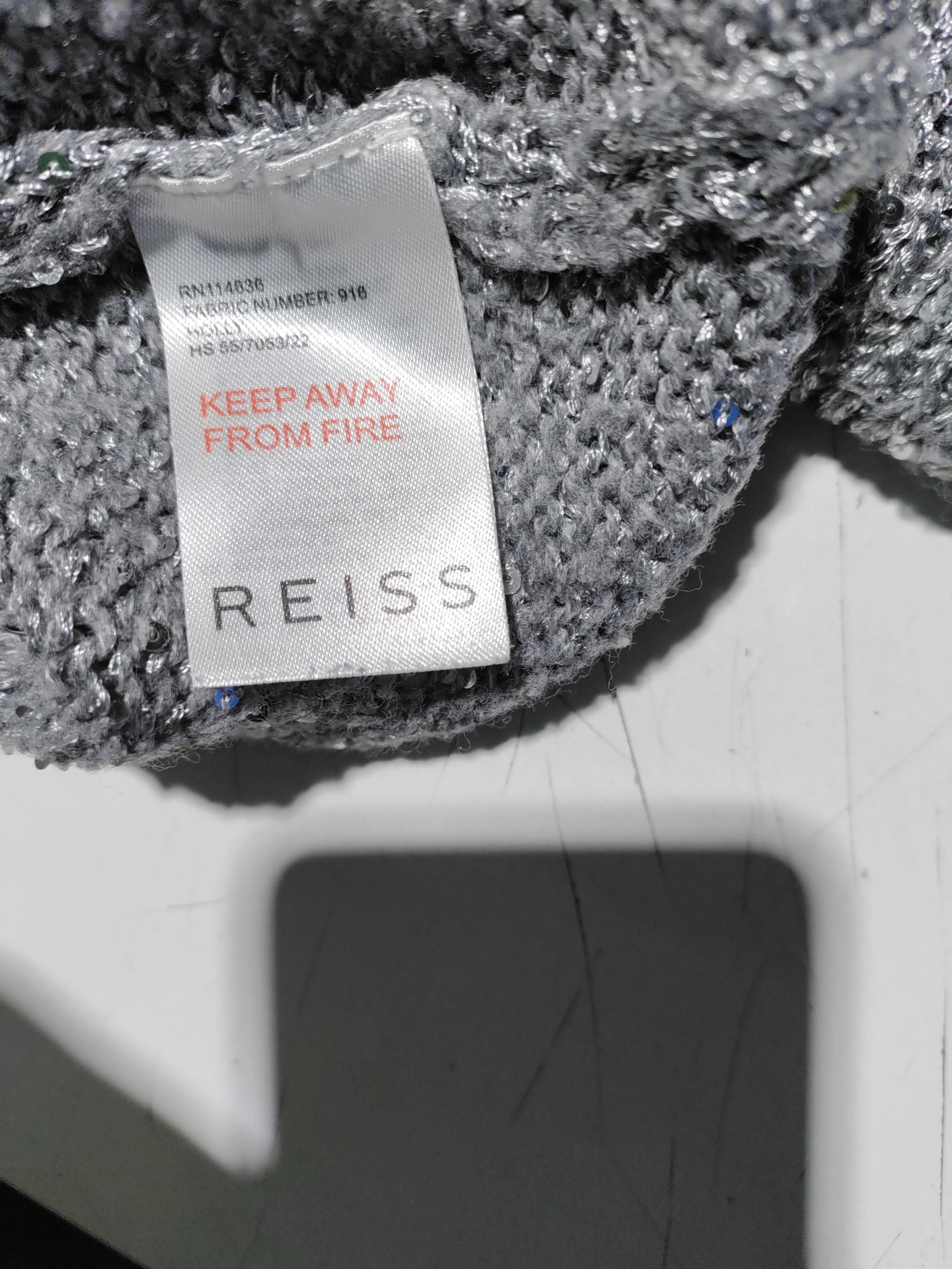 Reiss Women's Jumper S Grey 100% Other V-Neck Pullover - Image 7