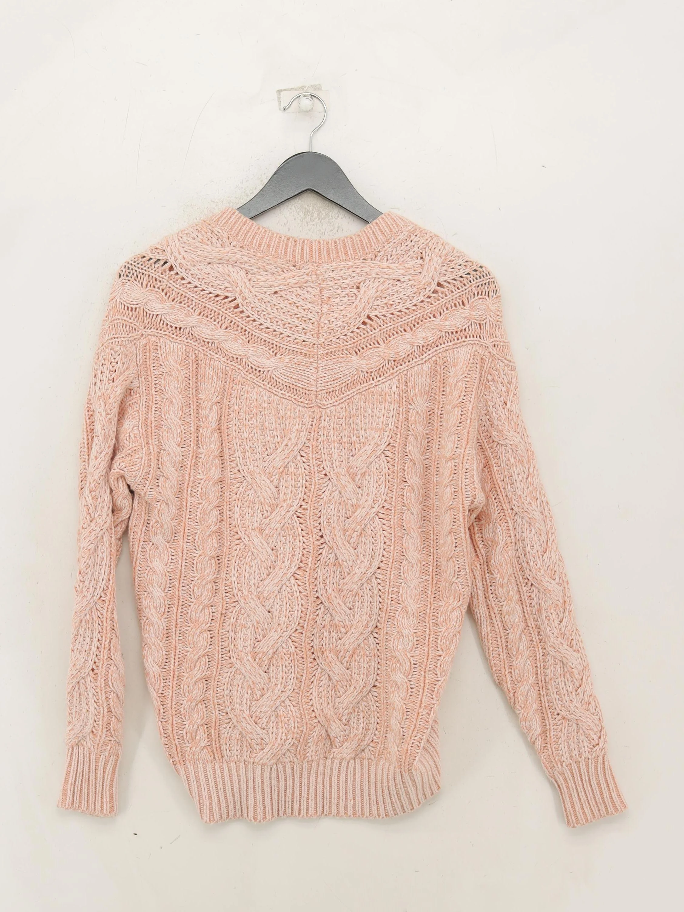 Reiss Women's Jumper S Pink Polyamide with Cotton, Wool V-Neck Pullover - Image 2