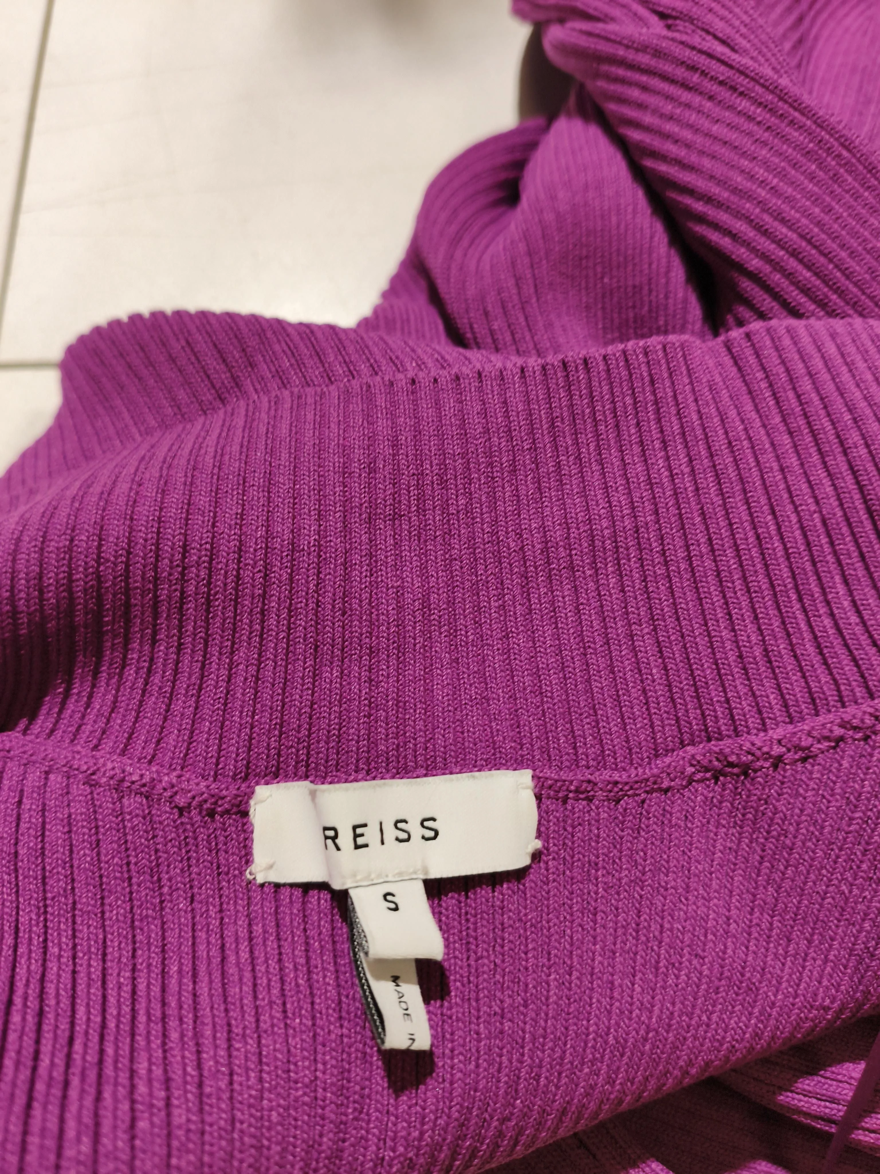 Reiss Women's Jumper S Purple Viscose with Elastane High Neck Pullover - Image 5