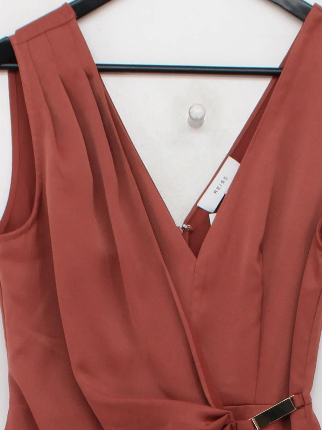 Reiss Women's Jumpsuit UK 10 Brown 100% Polyester Wide-Leg Jumpsuit - Image 3