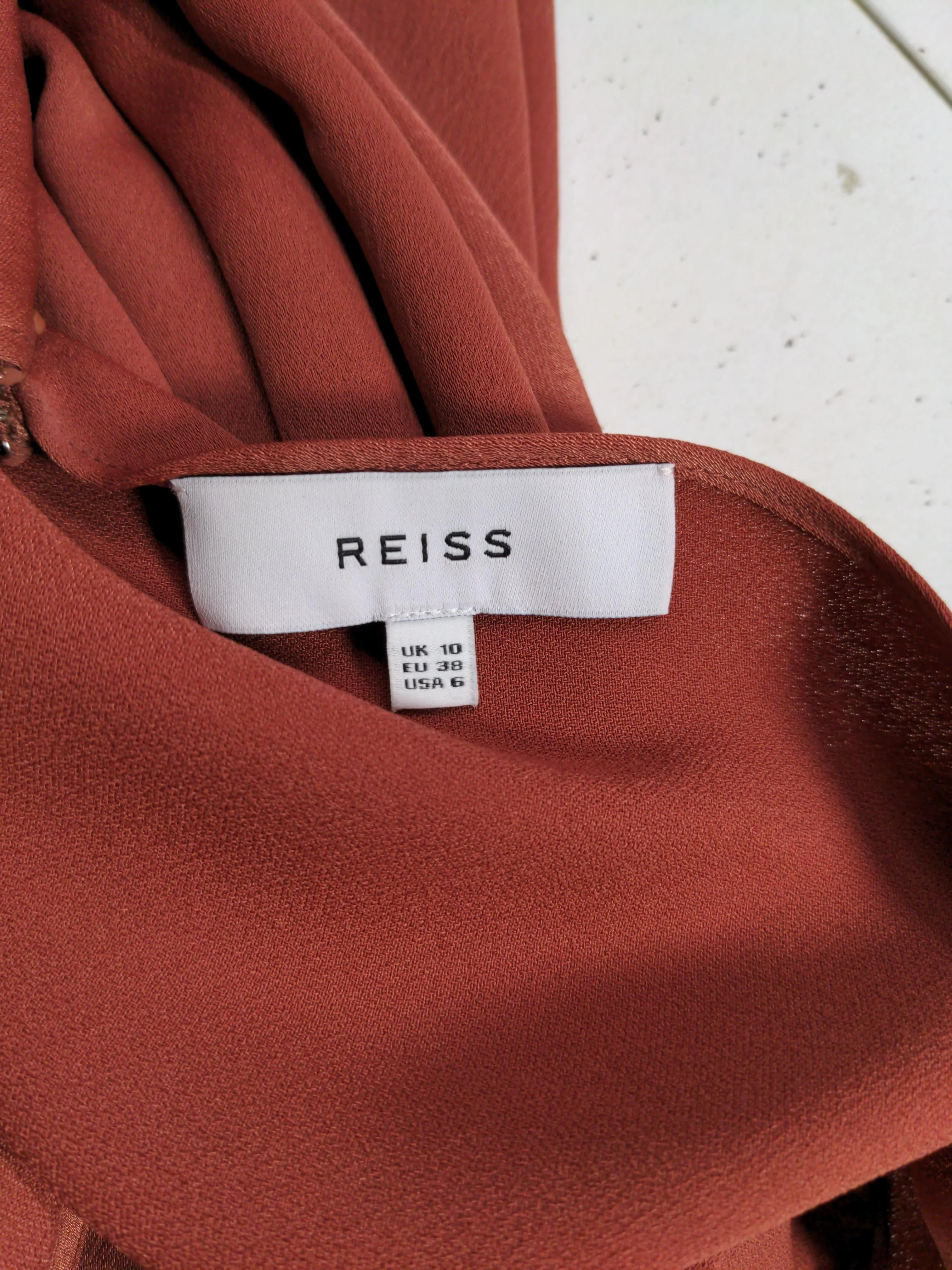 Reiss Women's Jumpsuit UK 10 Brown 100% Polyester Wide-Leg Jumpsuit - Image 5