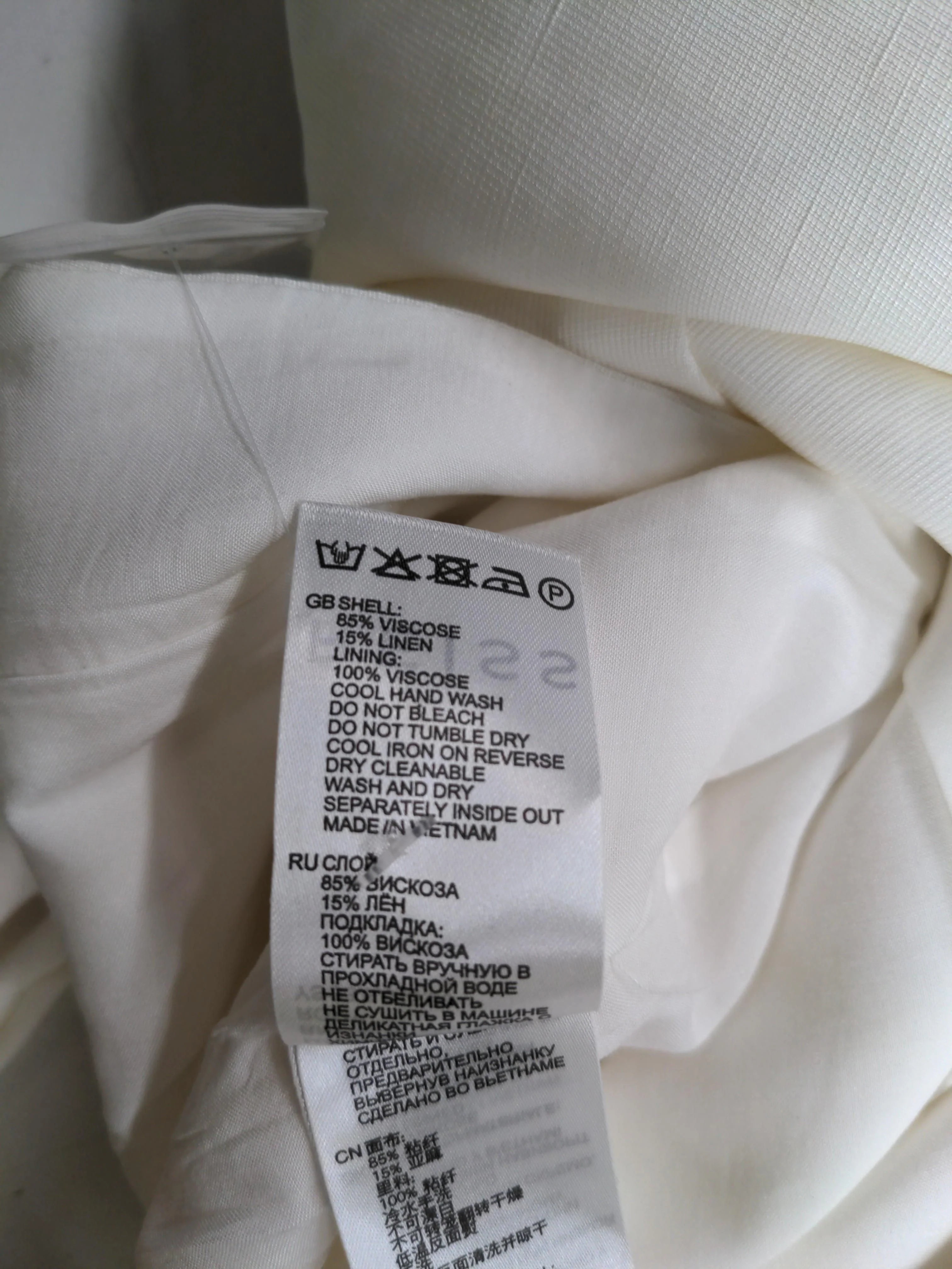 Reiss Women's Jumpsuit UK 10 White Viscose with Linen Wide-Leg Jumpsuit - Image 7