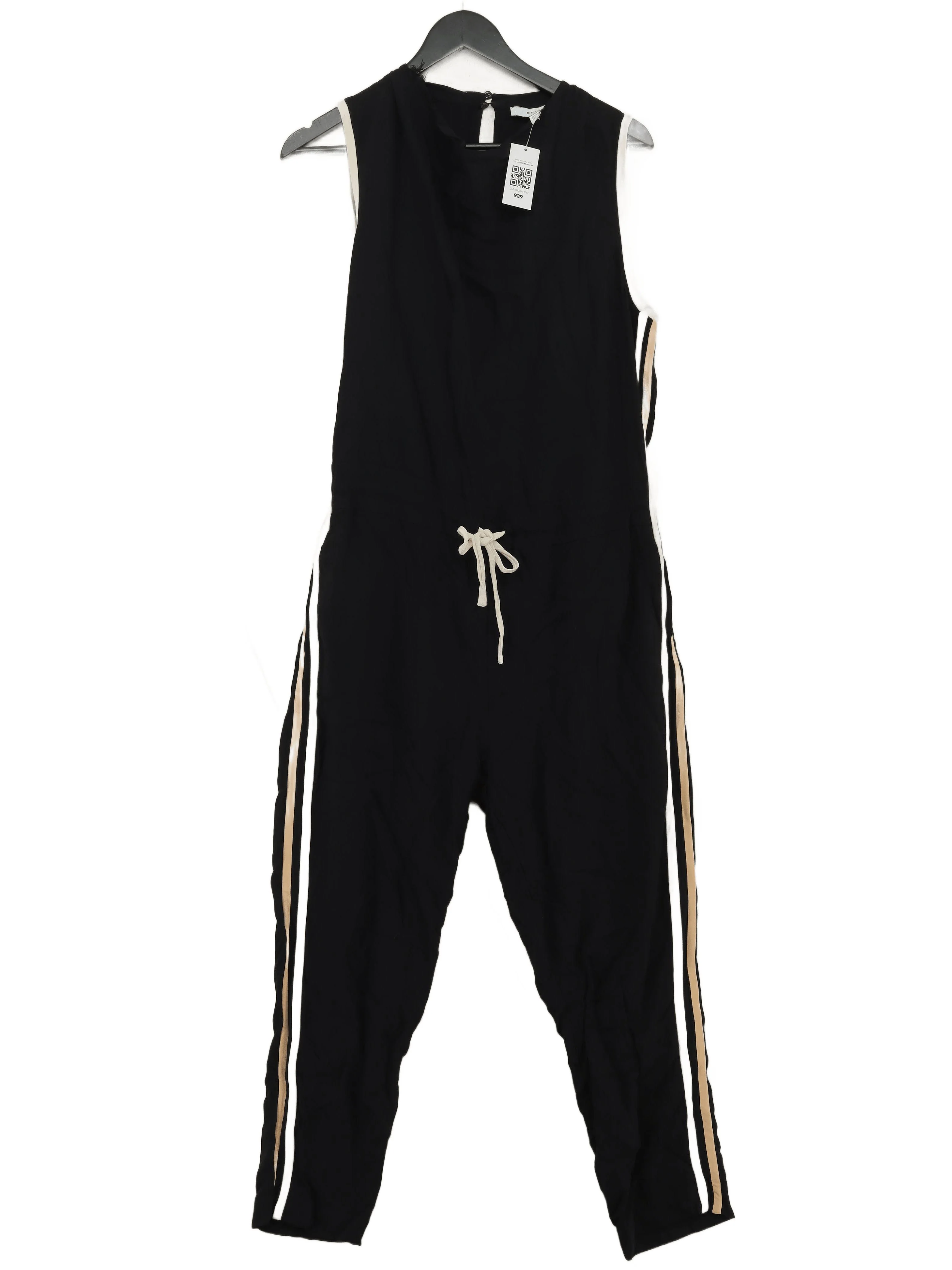 Reiss Women's Jumpsuit UK 14 Black Viscose with Elastane Tapered Jumpsuit