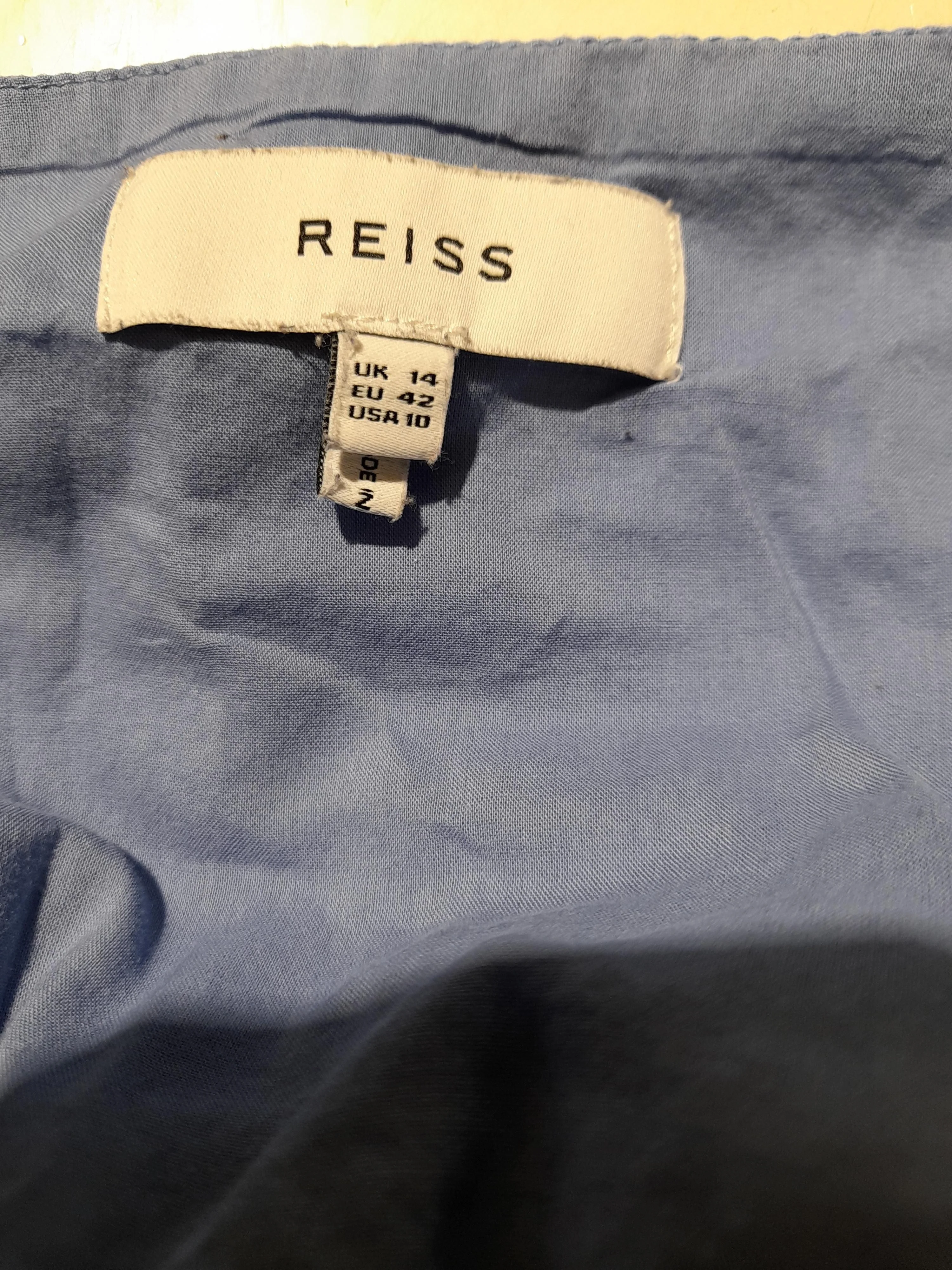 Reiss Women's Jumpsuit UK 14 Blue Linen with Cotton Wide-Leg Jumpsuit - Image 5