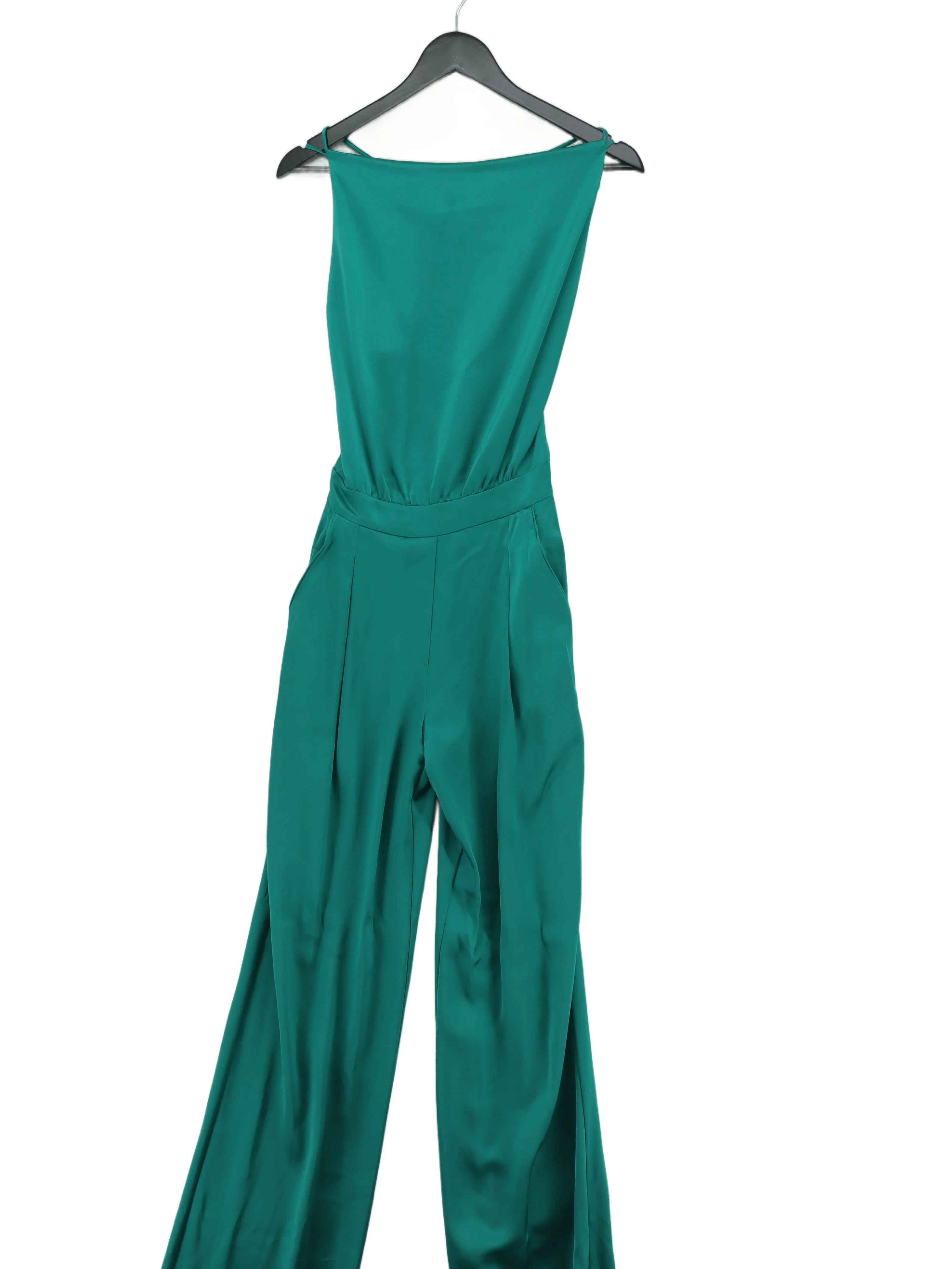 Reiss Women's Jumpsuit UK 4 Green Acetate with Polyester Wide-Leg Jumpsuit