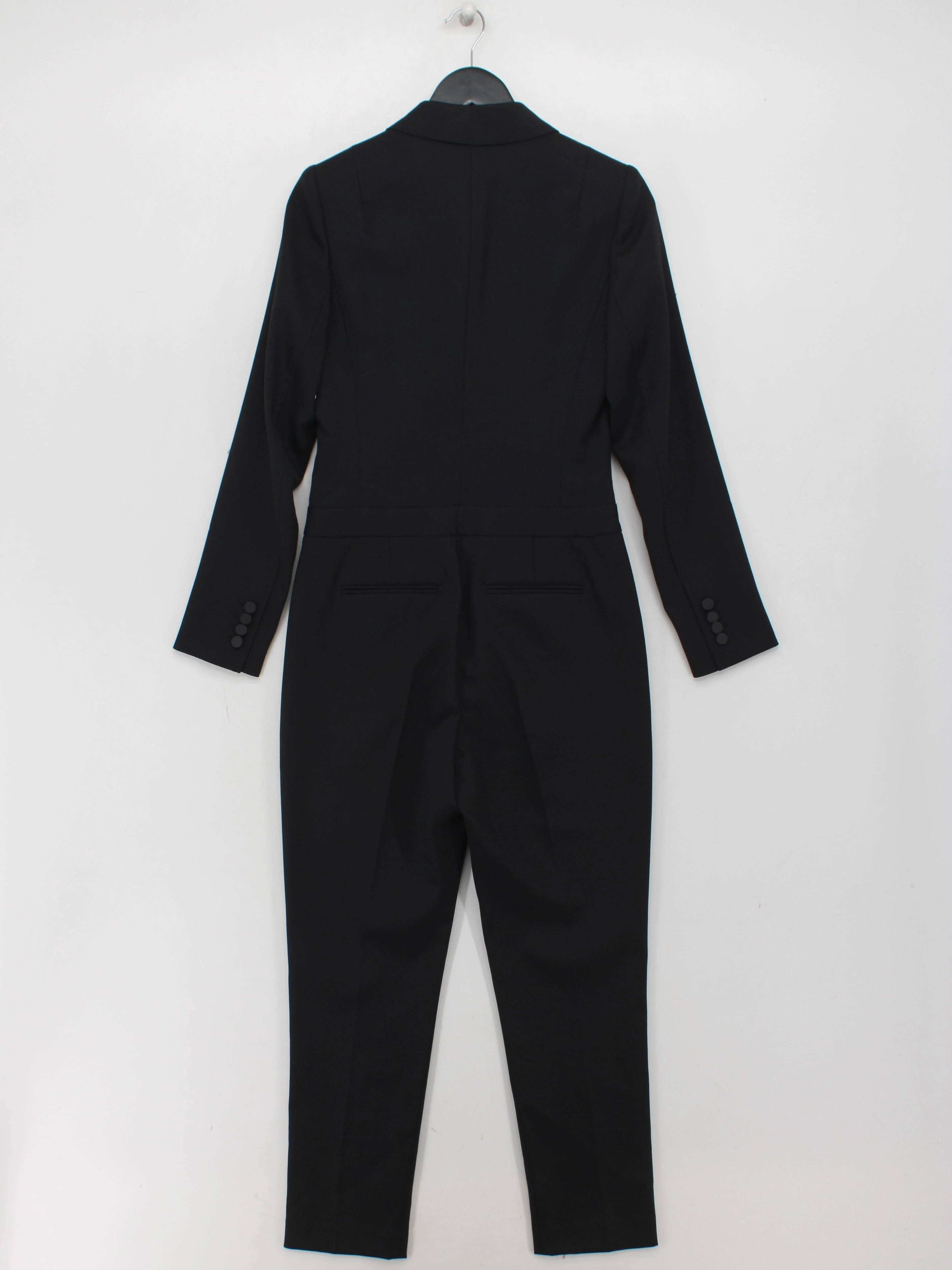Reiss Women's Jumpsuit UK 8 Black Wool with Polyester, Elastane Tapered Jumpsuit - Image 2