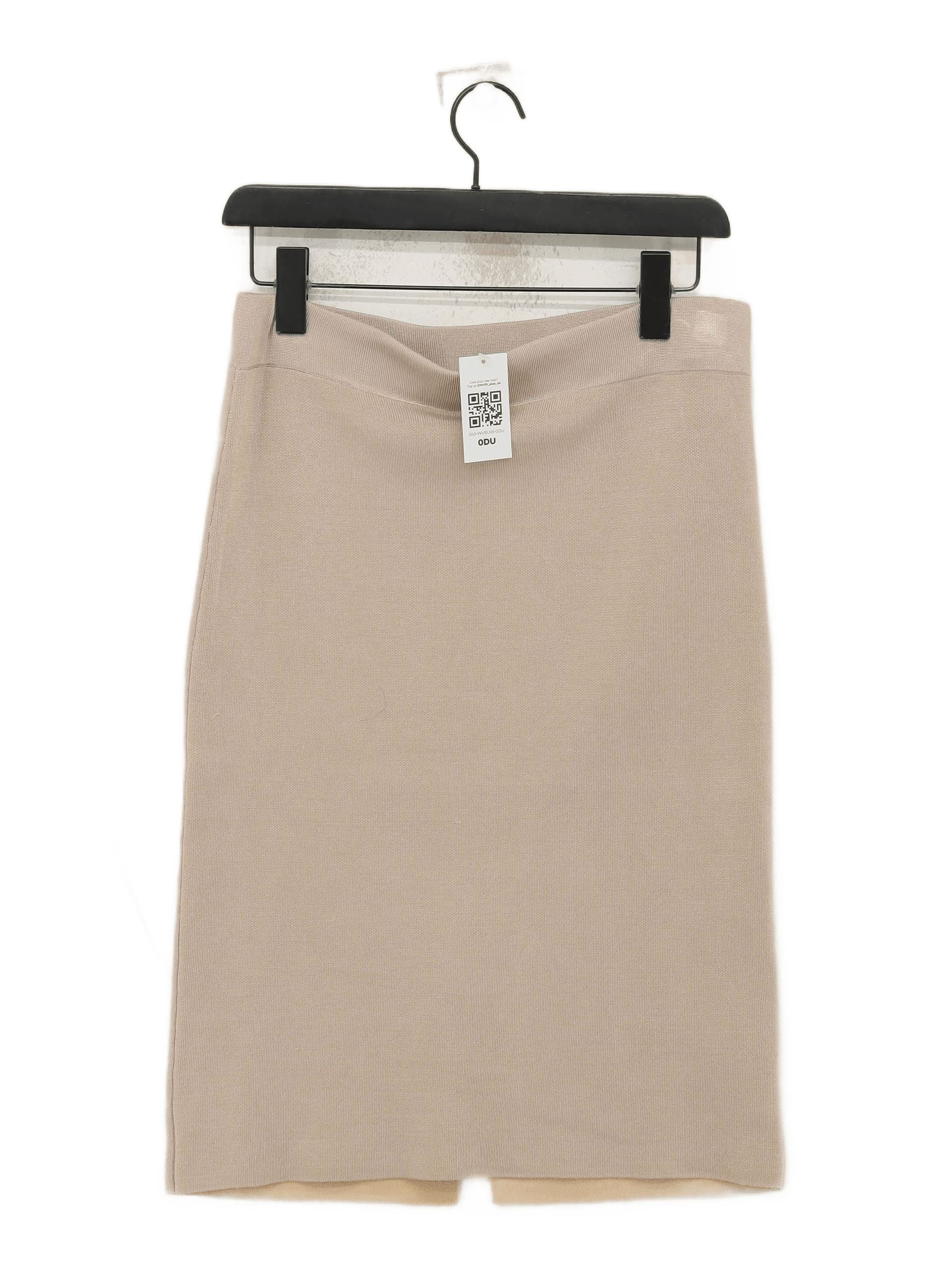 Reiss Women's Midi Skirt L Tan Viscose with Nylon, Elastane Straight & Pencil