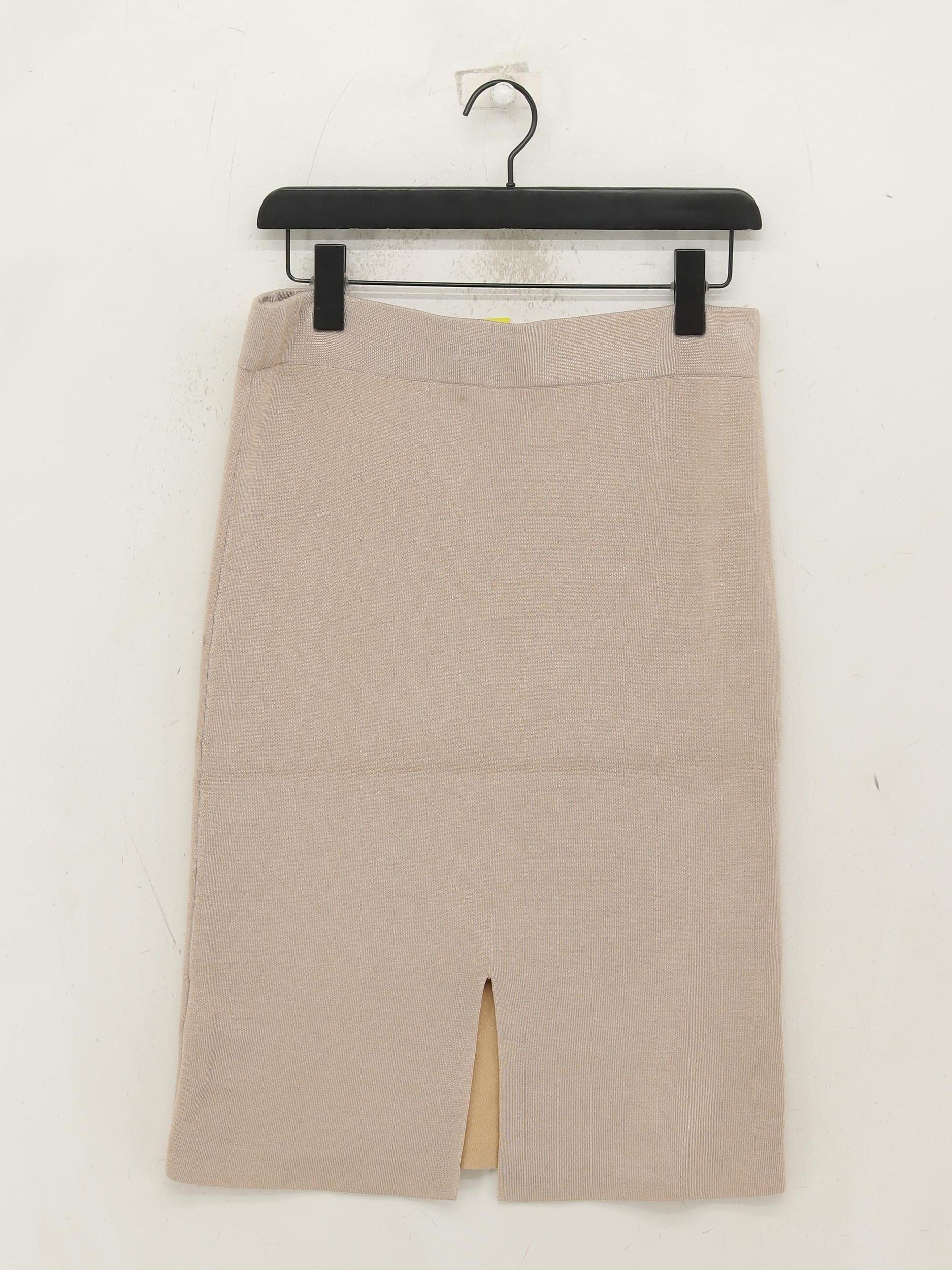 Reiss Women's Midi Skirt L Tan Viscose with Nylon, Elastane Straight & Pencil - Image 2
