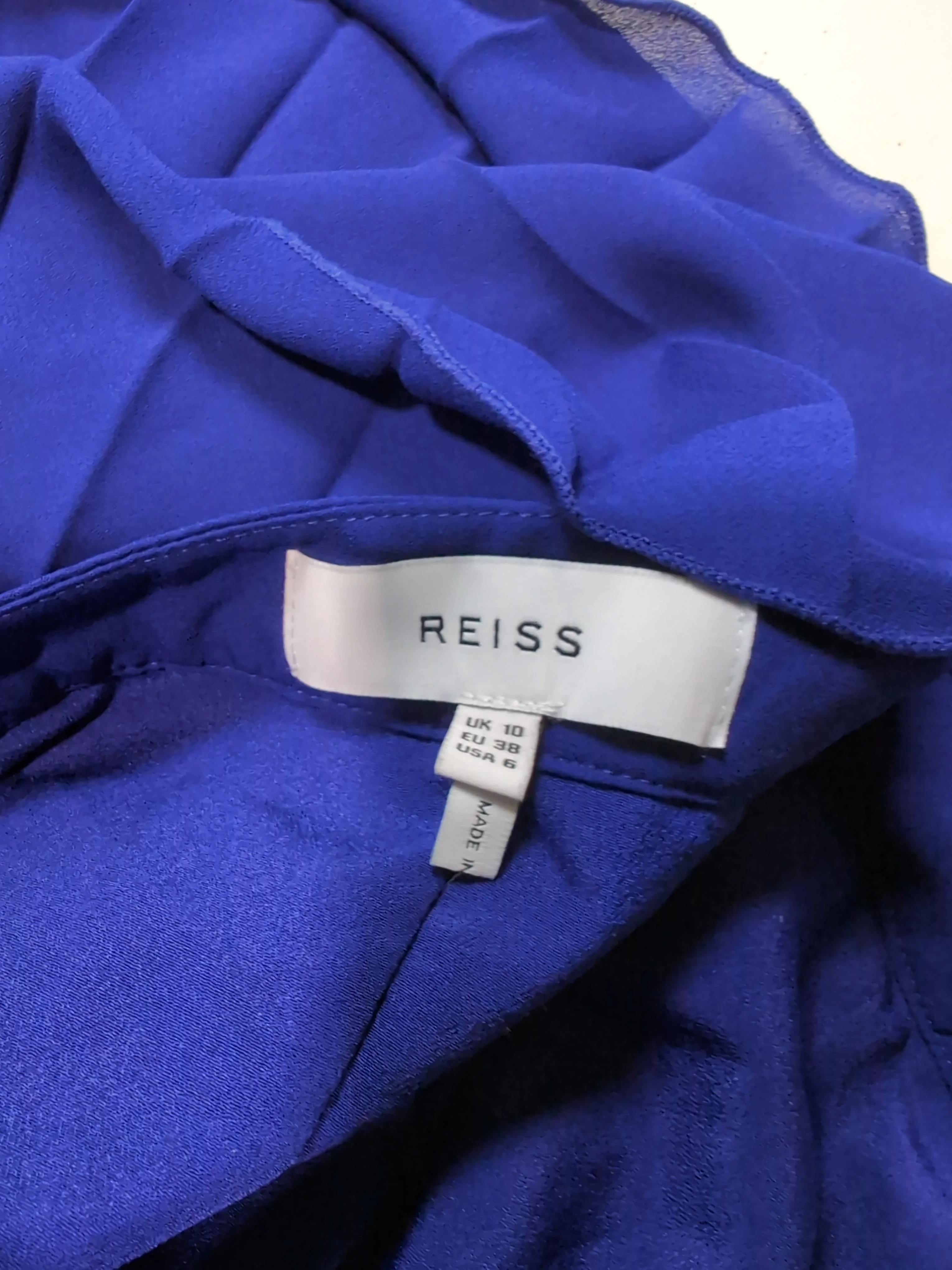 Reiss Women's Midi Skirt UK 10 Blue 100% Polyester Midi Pleated - Image 5