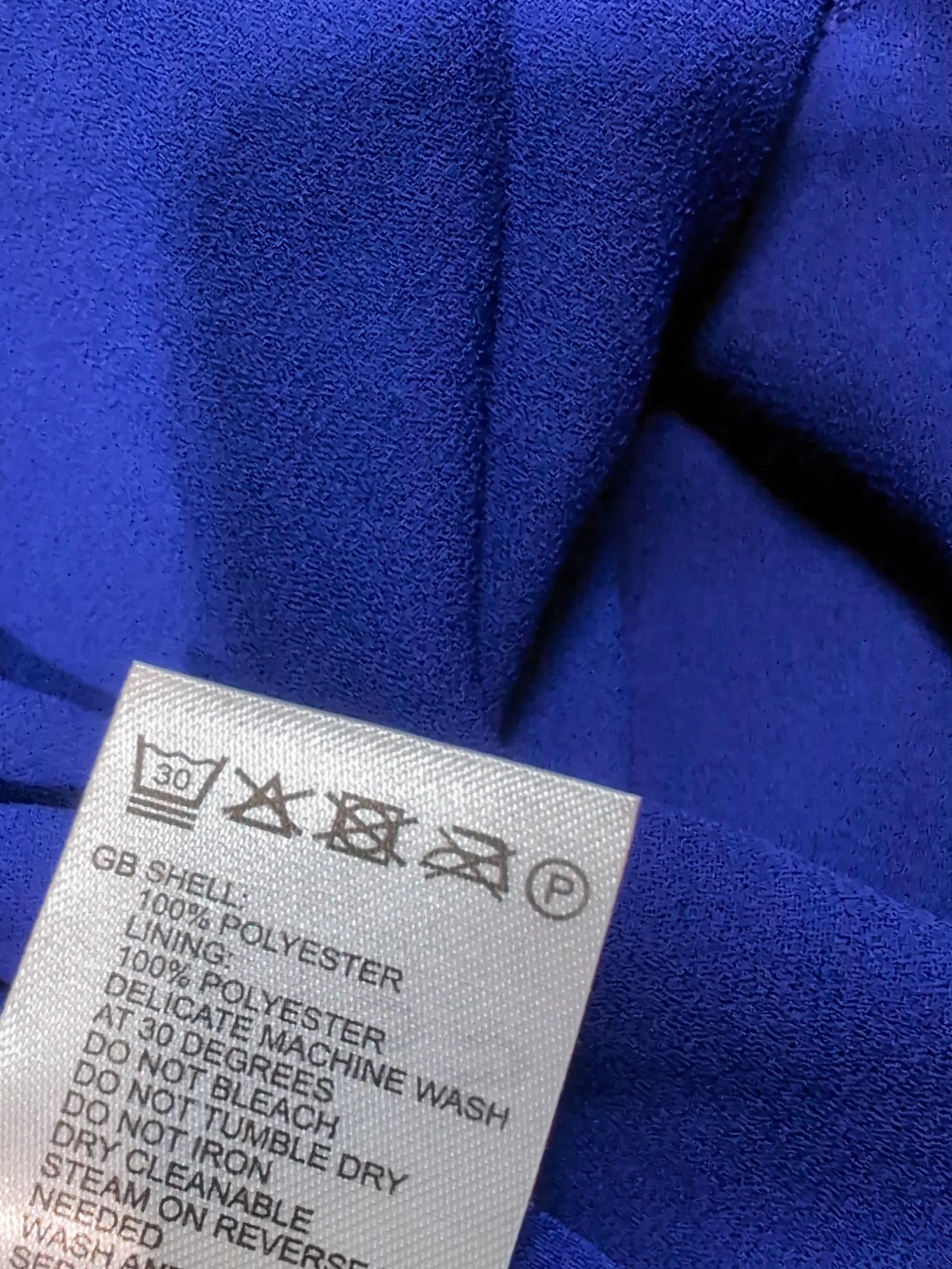Reiss Women's Midi Skirt UK 10 Blue 100% Polyester Midi Pleated - Image 6