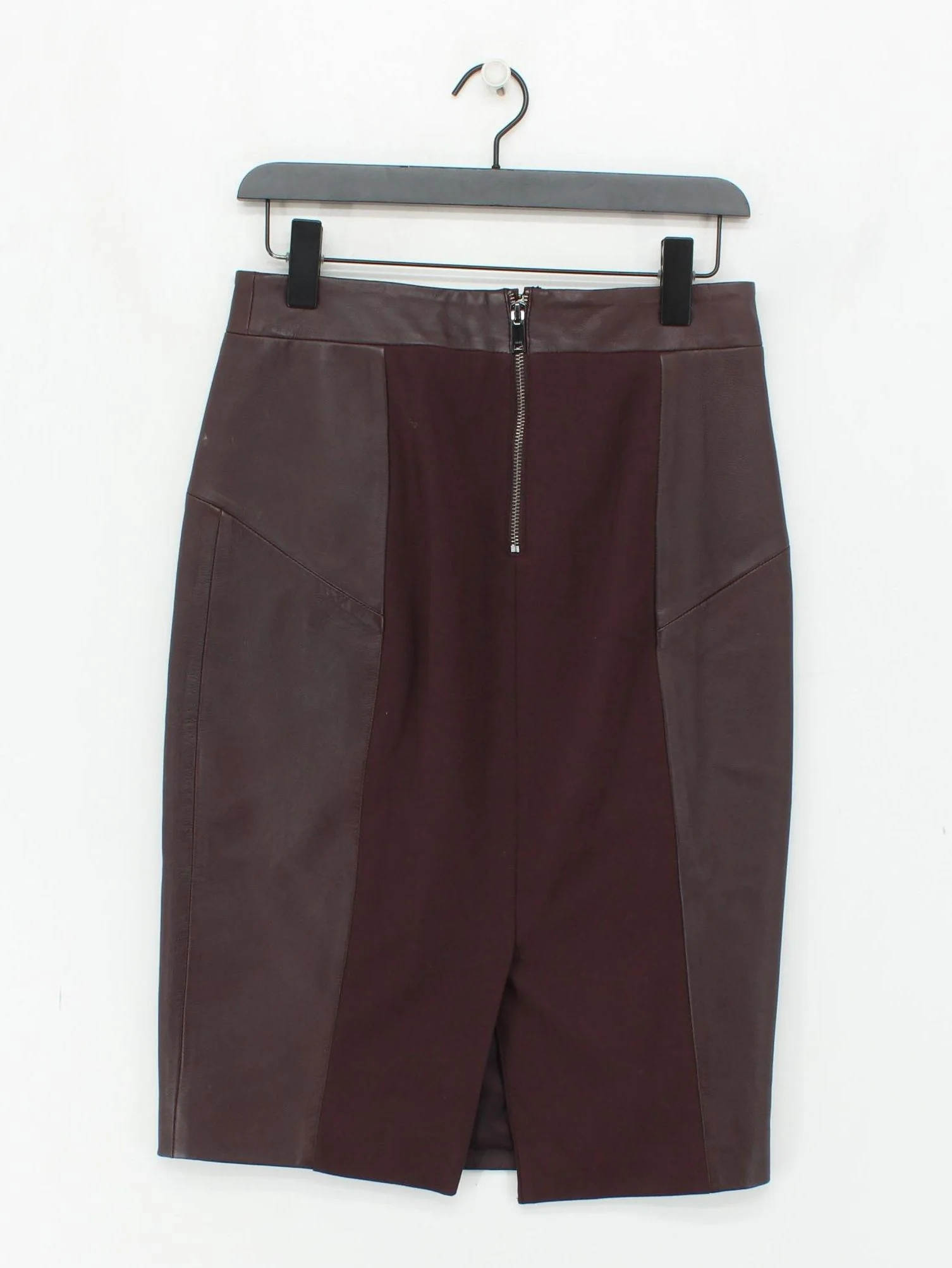 Reiss Women's Midi Skirt UK 10 Brown Leather with Polyester Straight & Pencil - Image 2