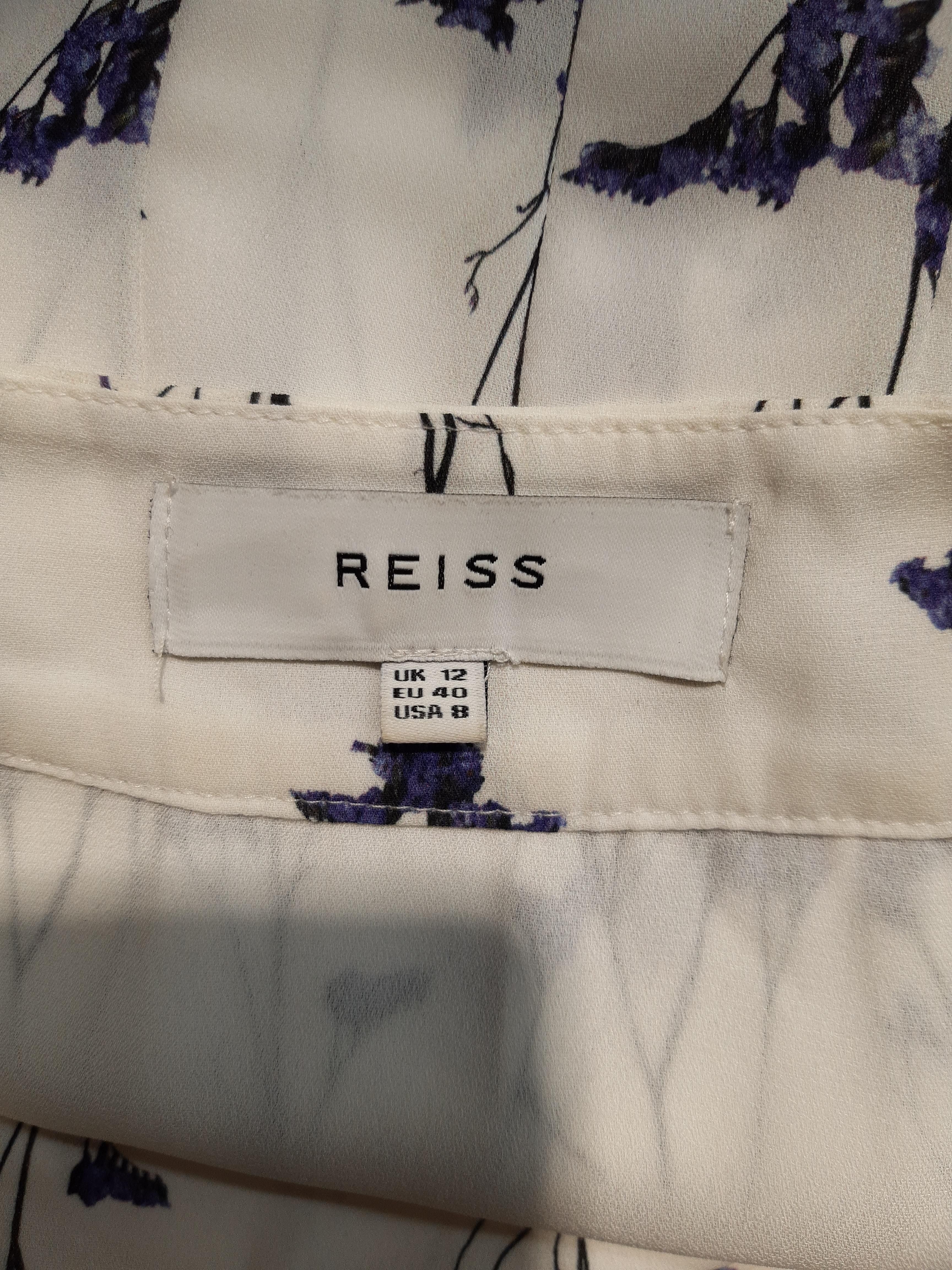Reiss Women's Midi Skirt UK 12 White Floral 100% Polyester Midi Pleated - Image 6
