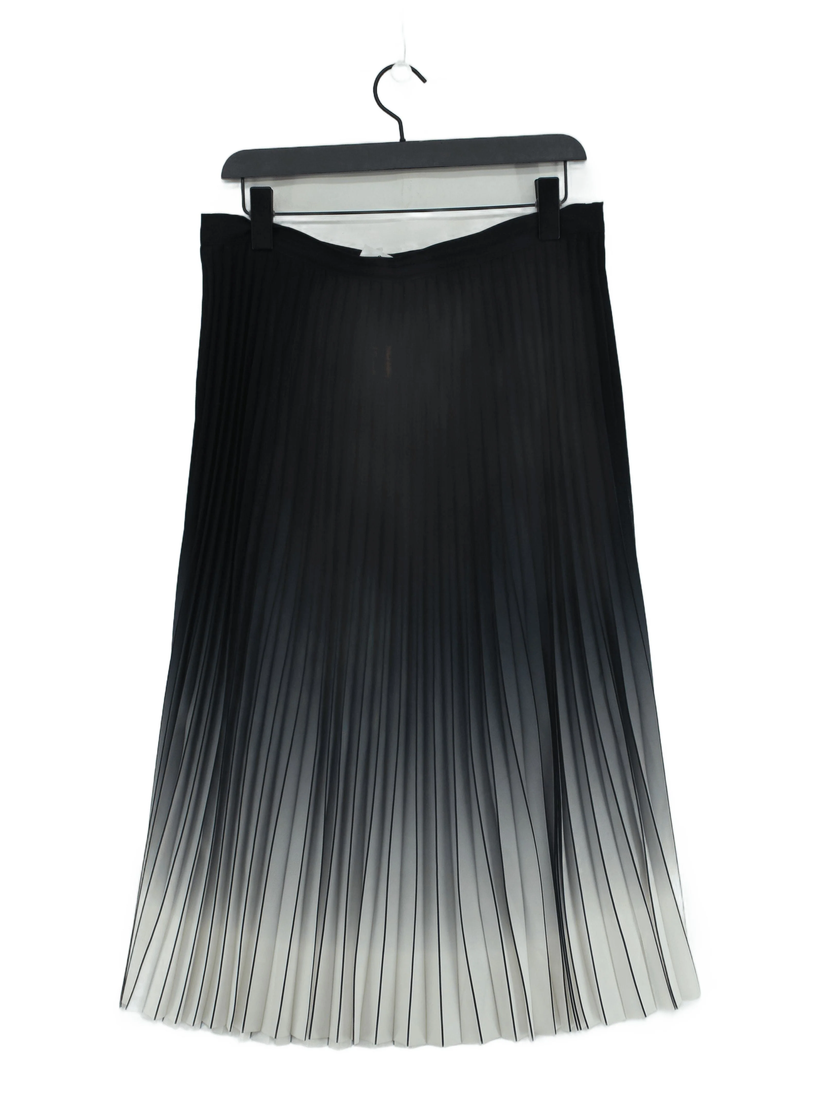 Reiss Women's Midi Skirt UK 14 Black 100% Polyester Midi Pleated