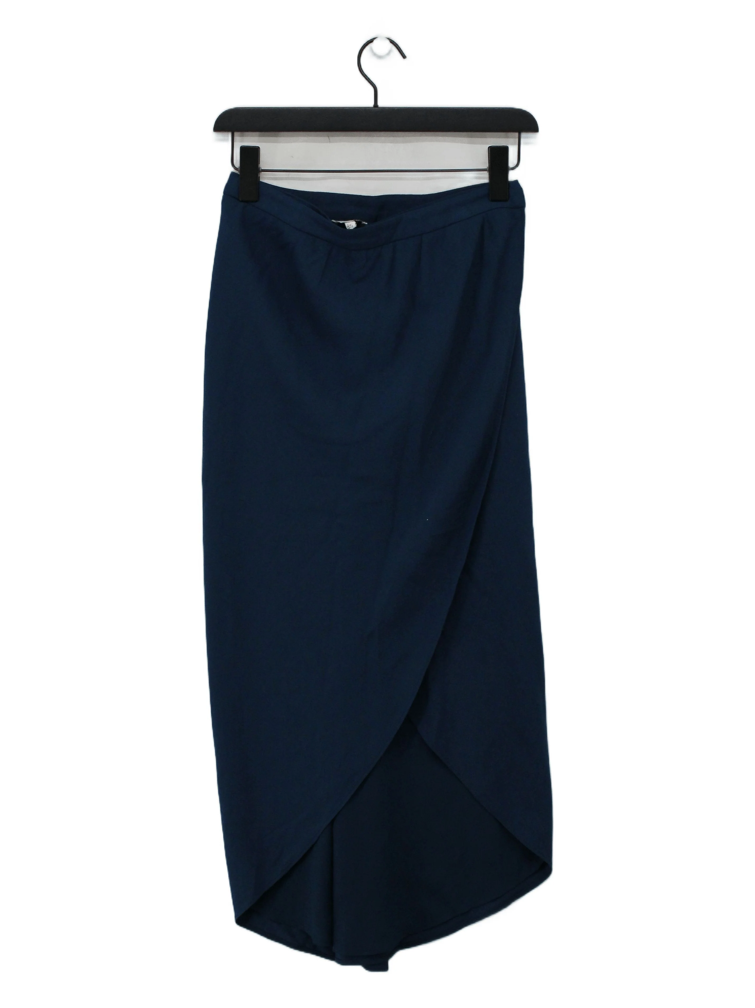 Reiss Women's Midi Skirt UK 6 Blue Viscose with Acetate, Elastane Midi Wrap
