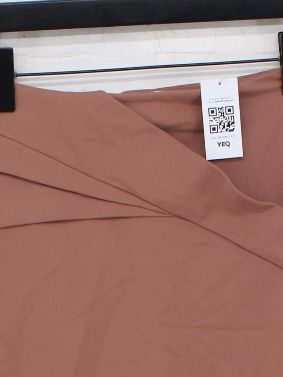 Reiss Women's Midi Skirt UK 8 Brown Cotton - Image 3