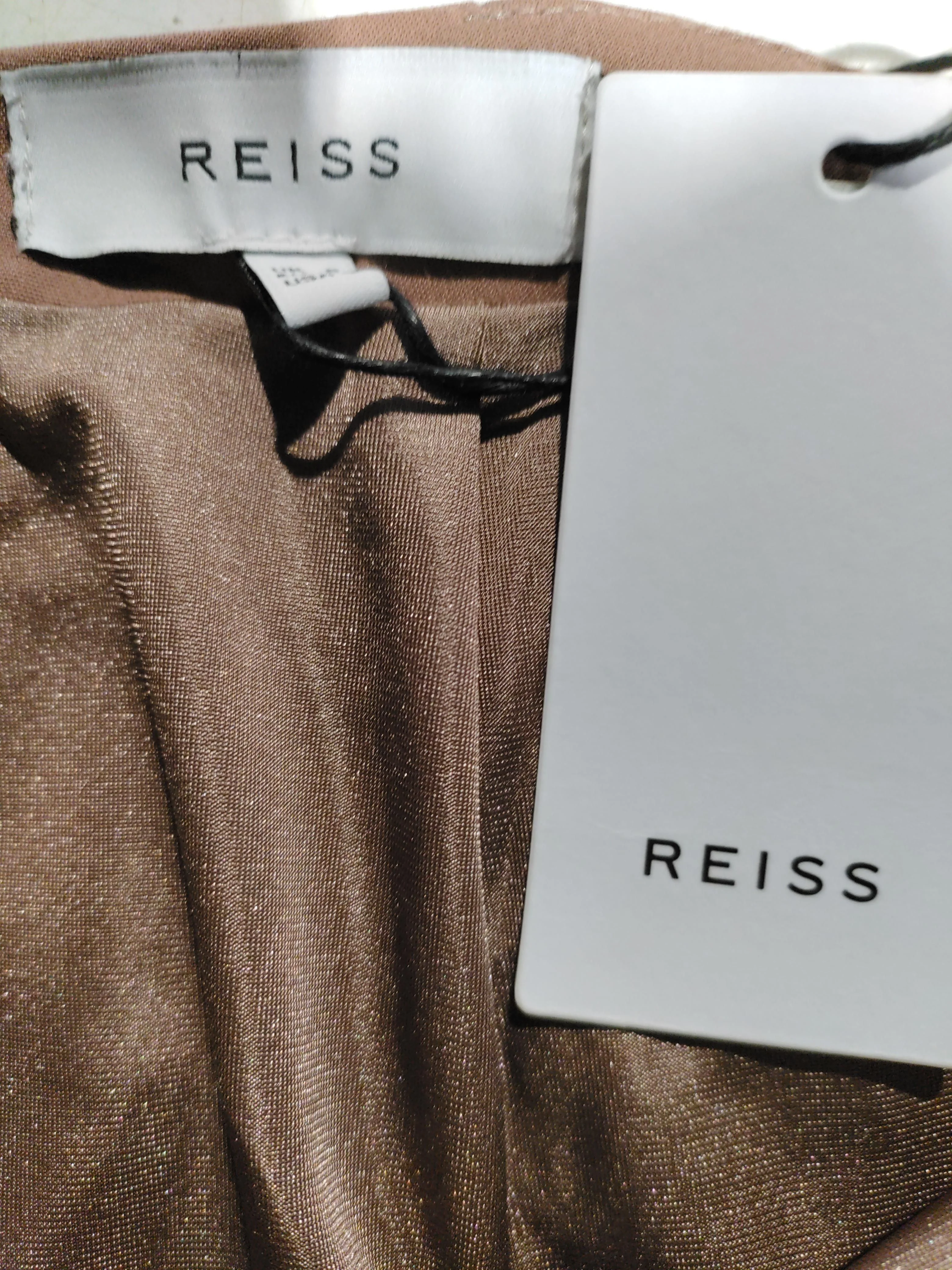 Reiss Women's Midi Skirt UK 8 Brown Cotton - Image 6