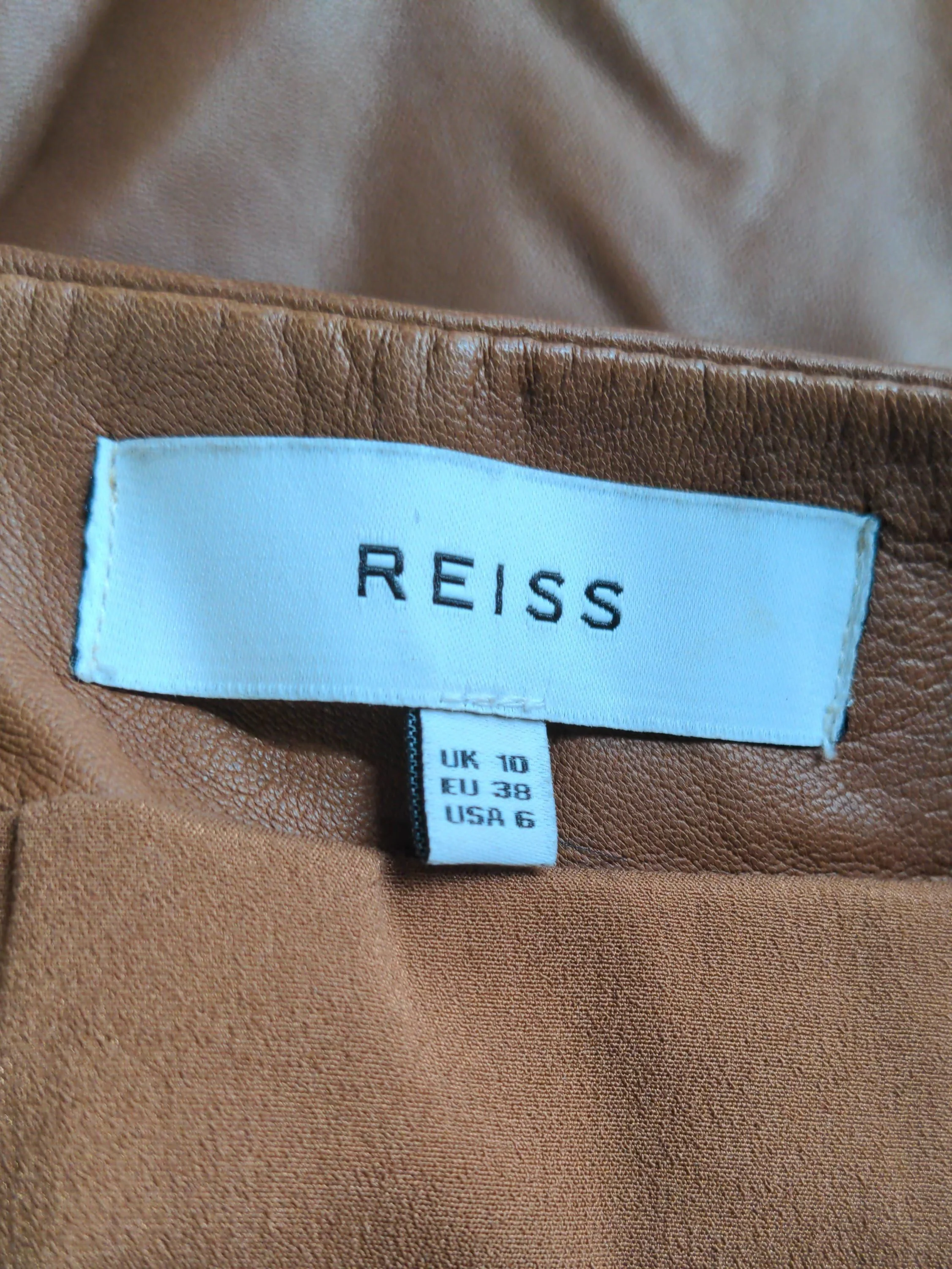 Reiss Women's Mini Skirt UK 10 Brown Leather with Polyester, Elastane Short Mini - Image 5