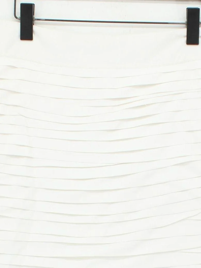 Reiss Women's Mini Skirt UK 12 White Polyester with Viscose Short Mini - Image 3